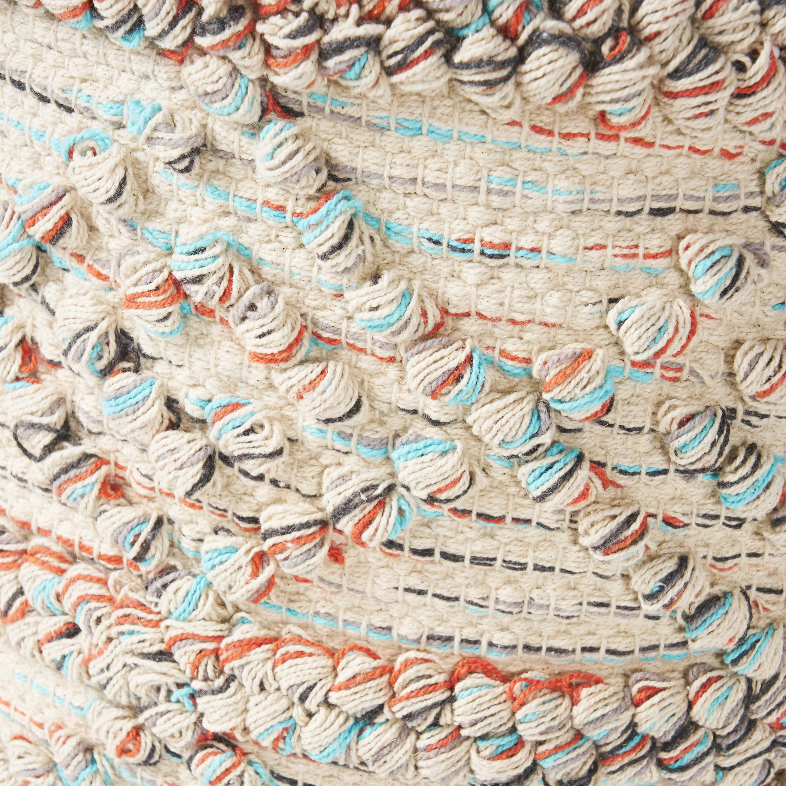 Mikai Boho Fabric Cylinder Pouf - furnishings