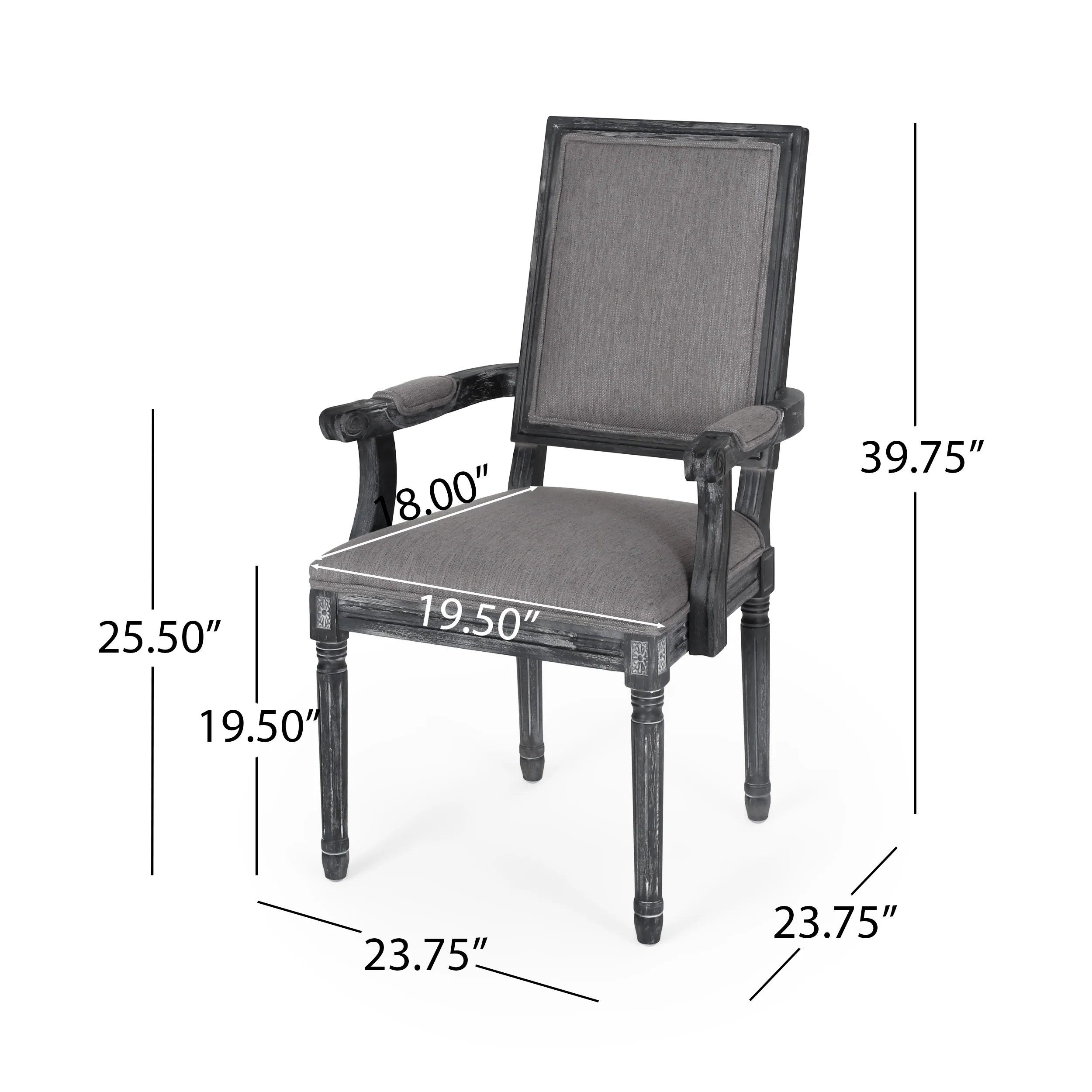Regan French Country Fabric Upholstered Wood Expandable 7 Piece Dining Set - furnishings