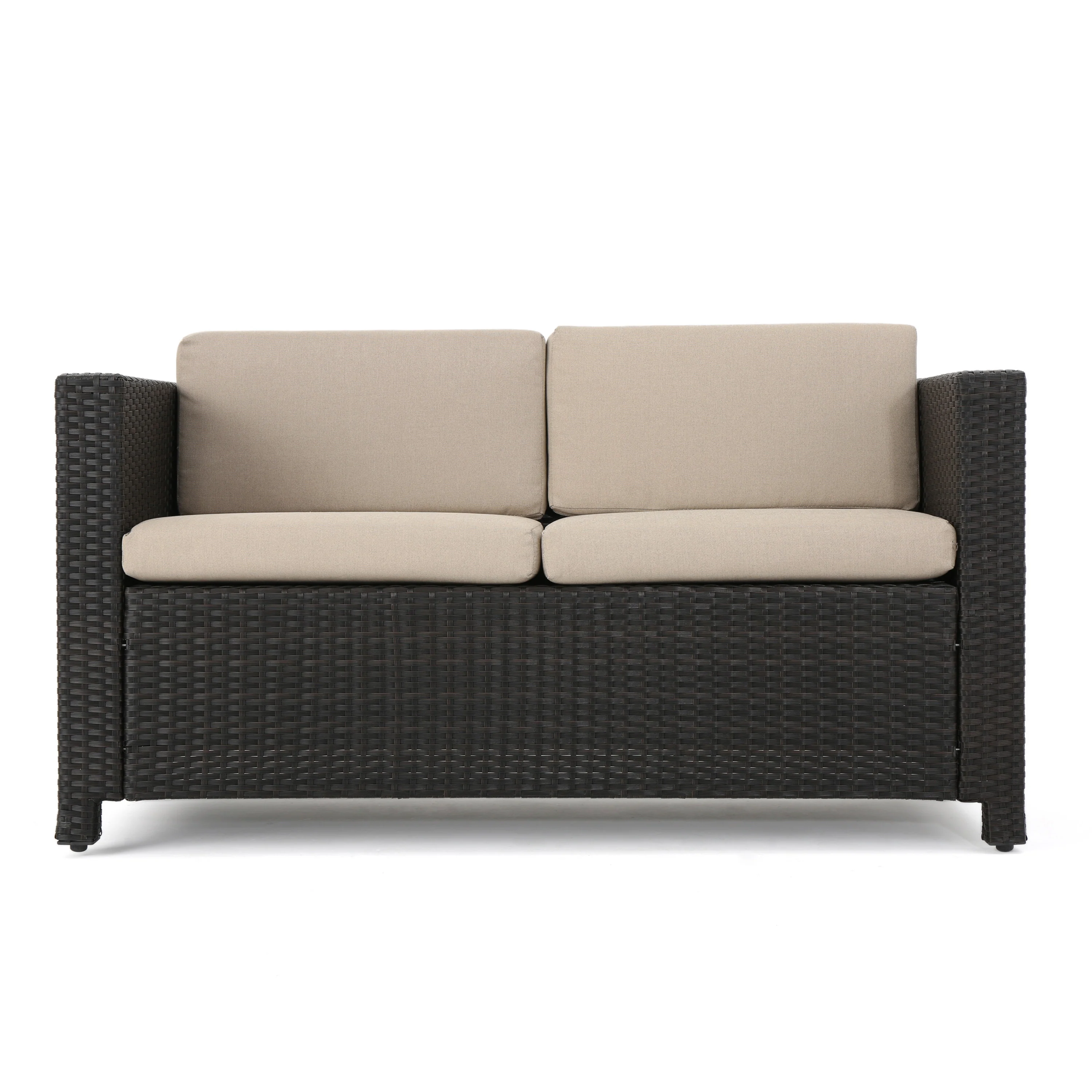 Venice Outdoor PE Wicker Love Seat - furnishings