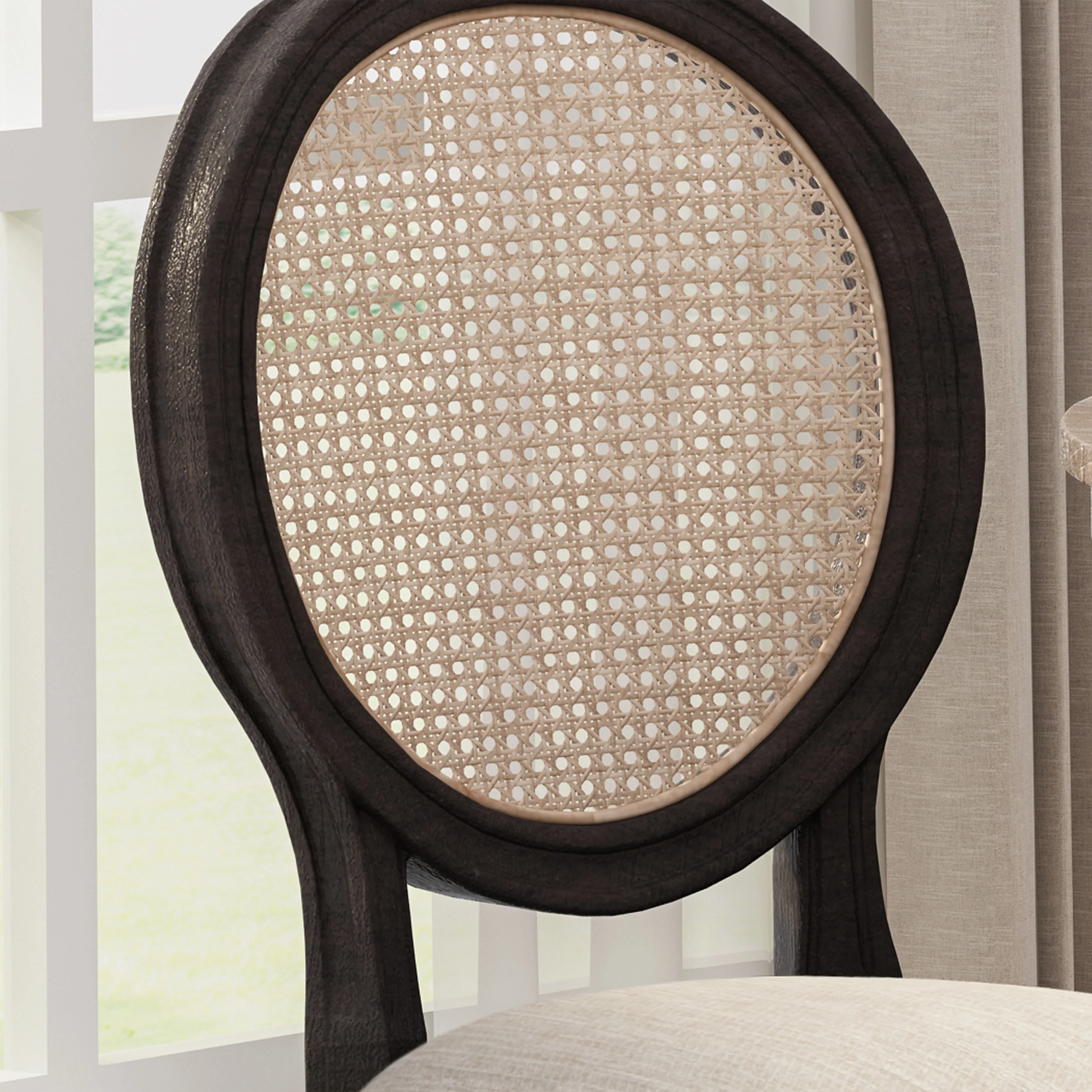 Laney French Style Oval Cane Back Dining Chairs (Set of 2) - furnishings
