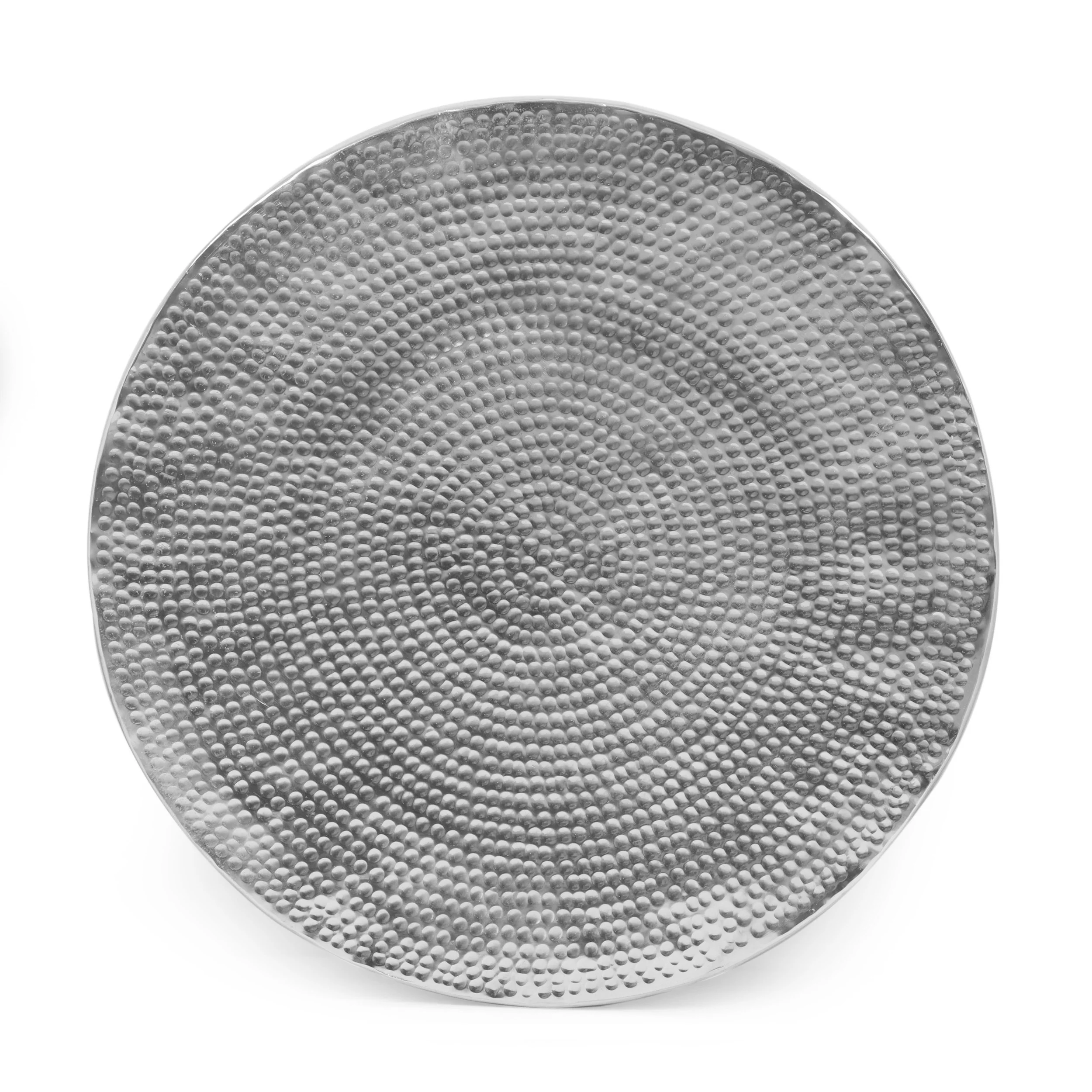 Brenizer Modern Handcrafted Hammered Aluminum Two Toned Coffee Table, Antique Pewter - furnishings
