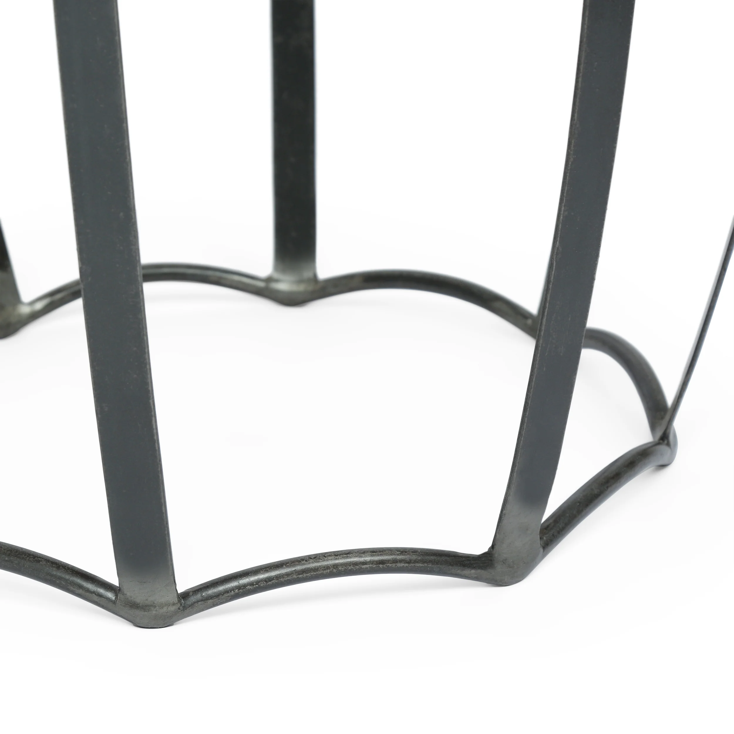 Camba Modern Industrial Handcrafted Mango Wood Side Table, Gray and Black - furnishings