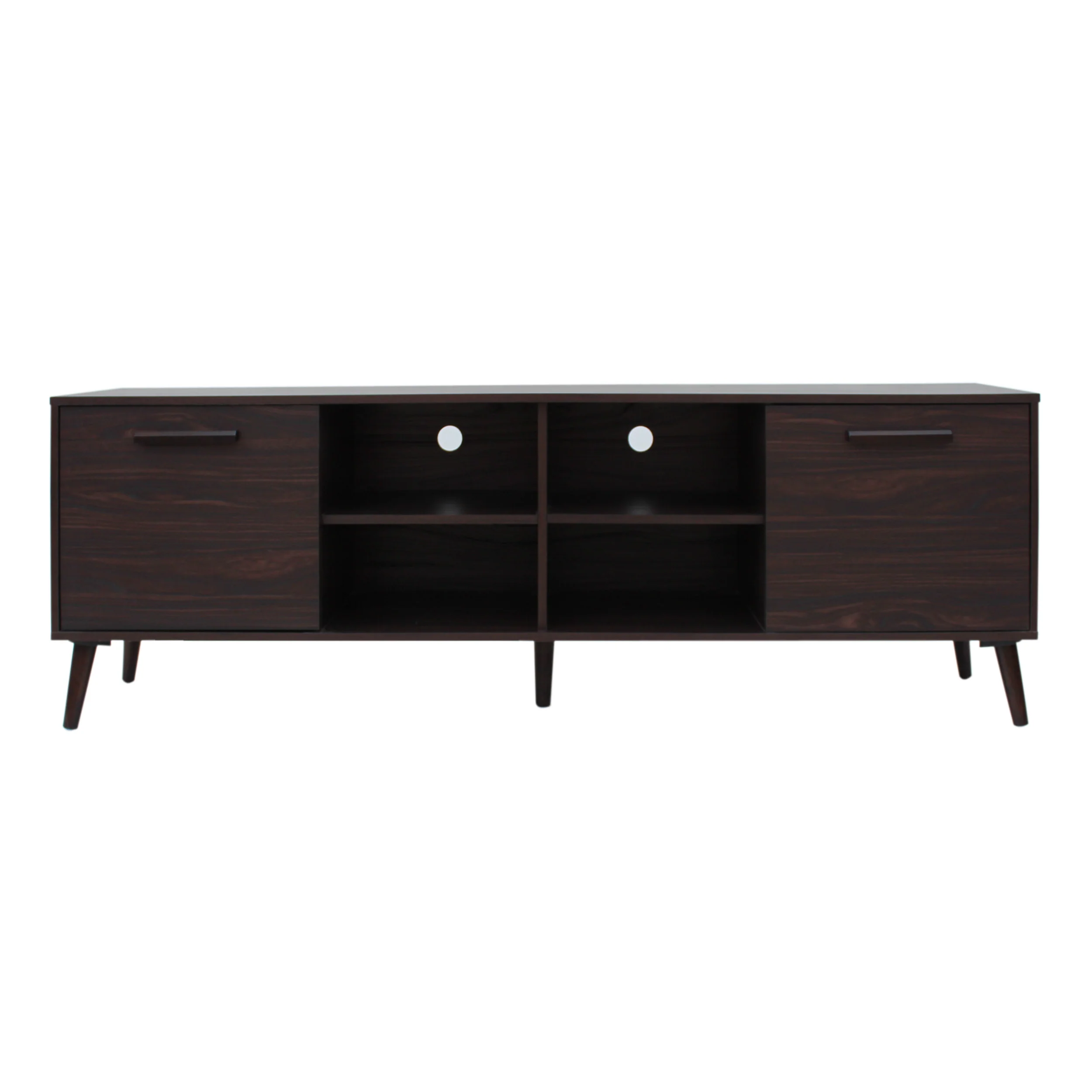 Owensmouth Mid Century Modern 2 Cabinets & Shelves TV Stand - furnishings