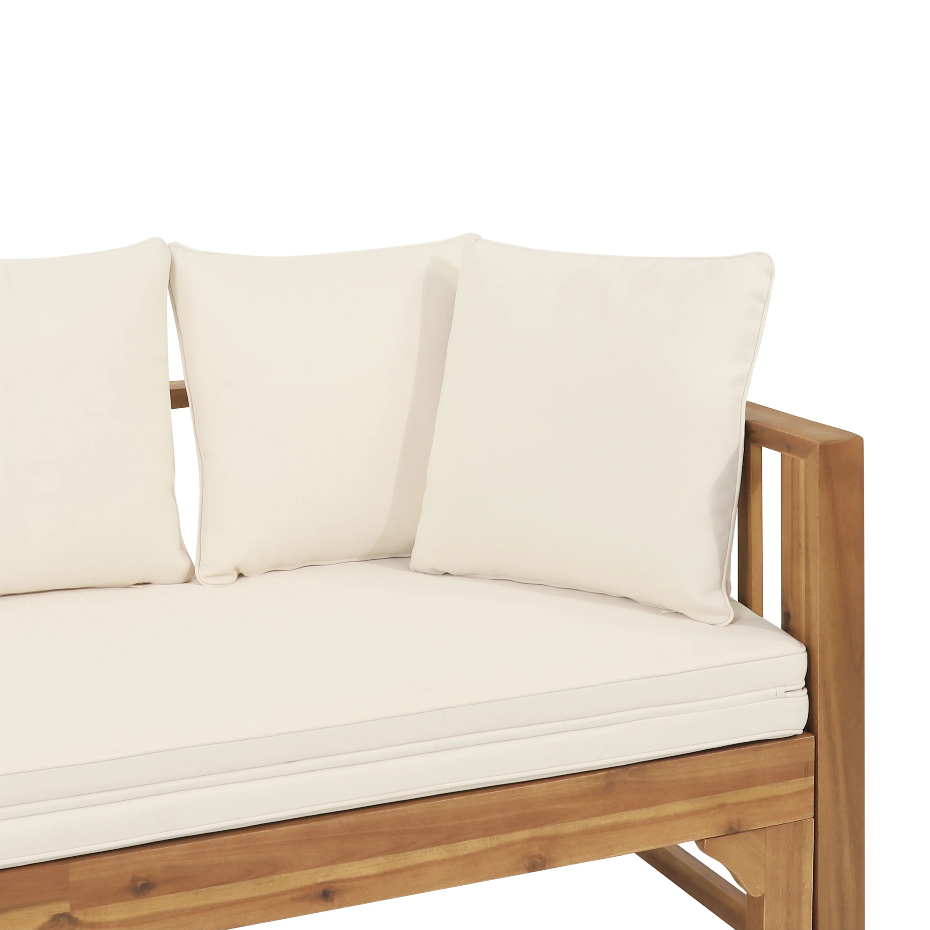 Camille Outdoor Extendable Acacia Wood Daybed Sofa - furnishings
