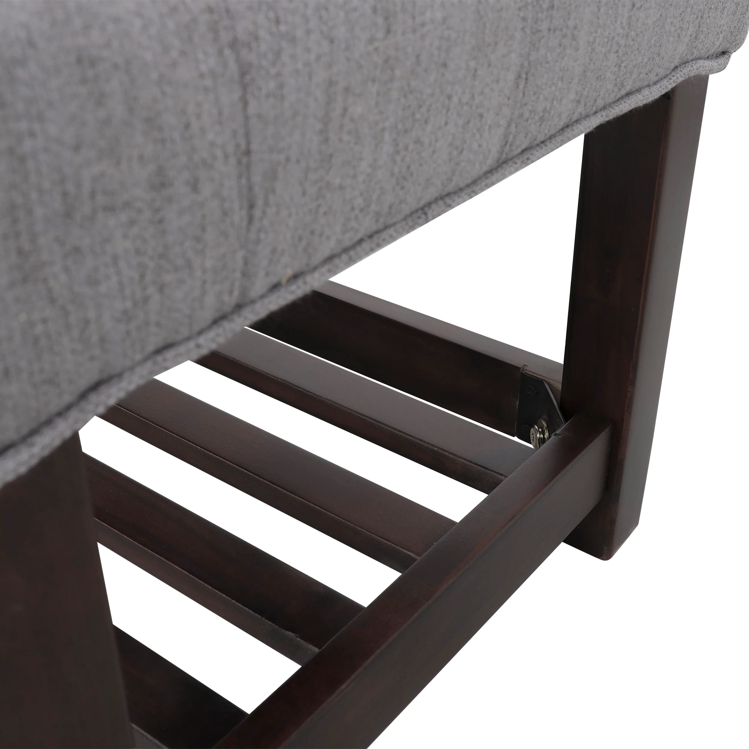 Pelon Contemporary Button Tufted Bench with Shelf - furnishings