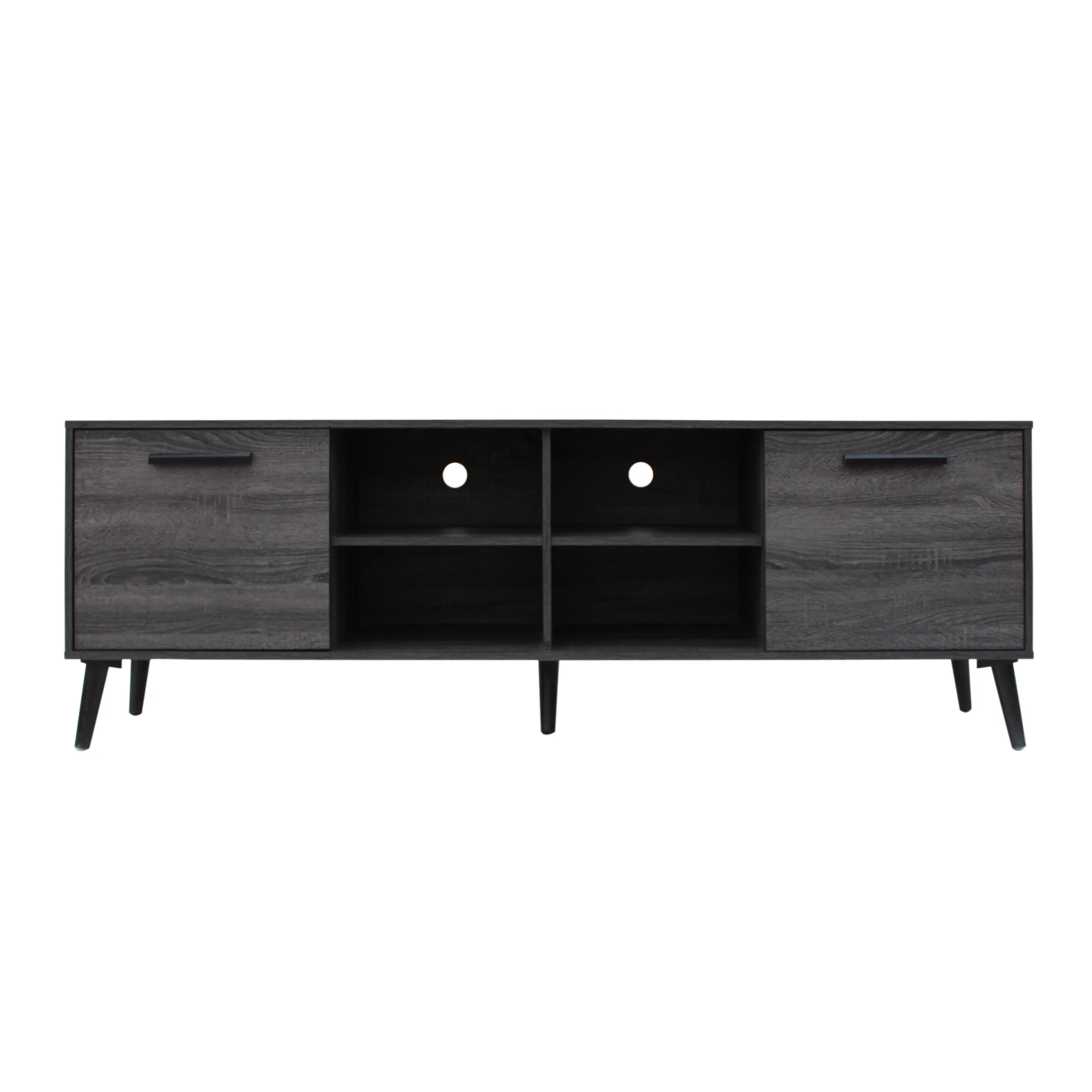 Owensmouth Mid Century Modern 2 Cabinets & Shelves TV Stand - furnishings