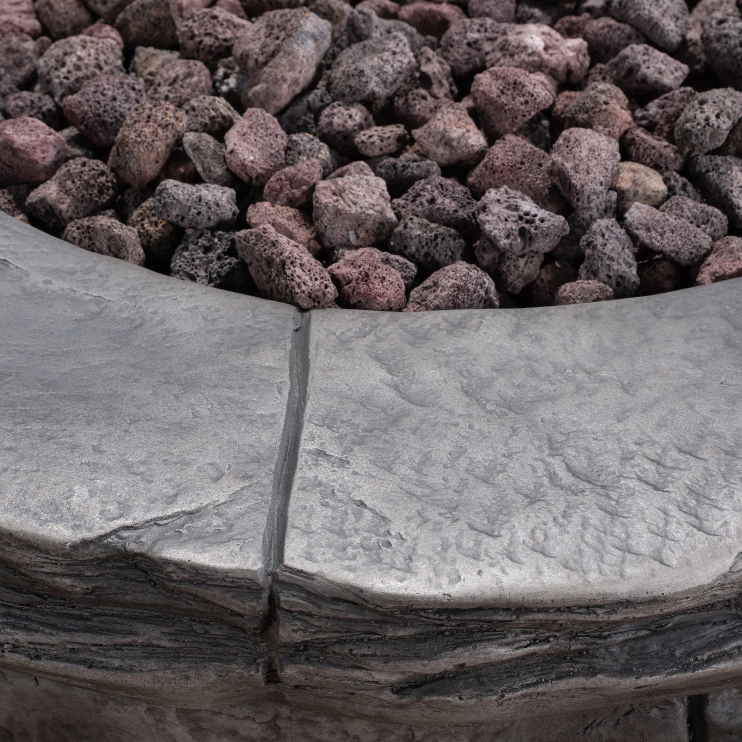 Altta Outdoor Gray Circular Fire Pit - 40,000 BTU - furnishings