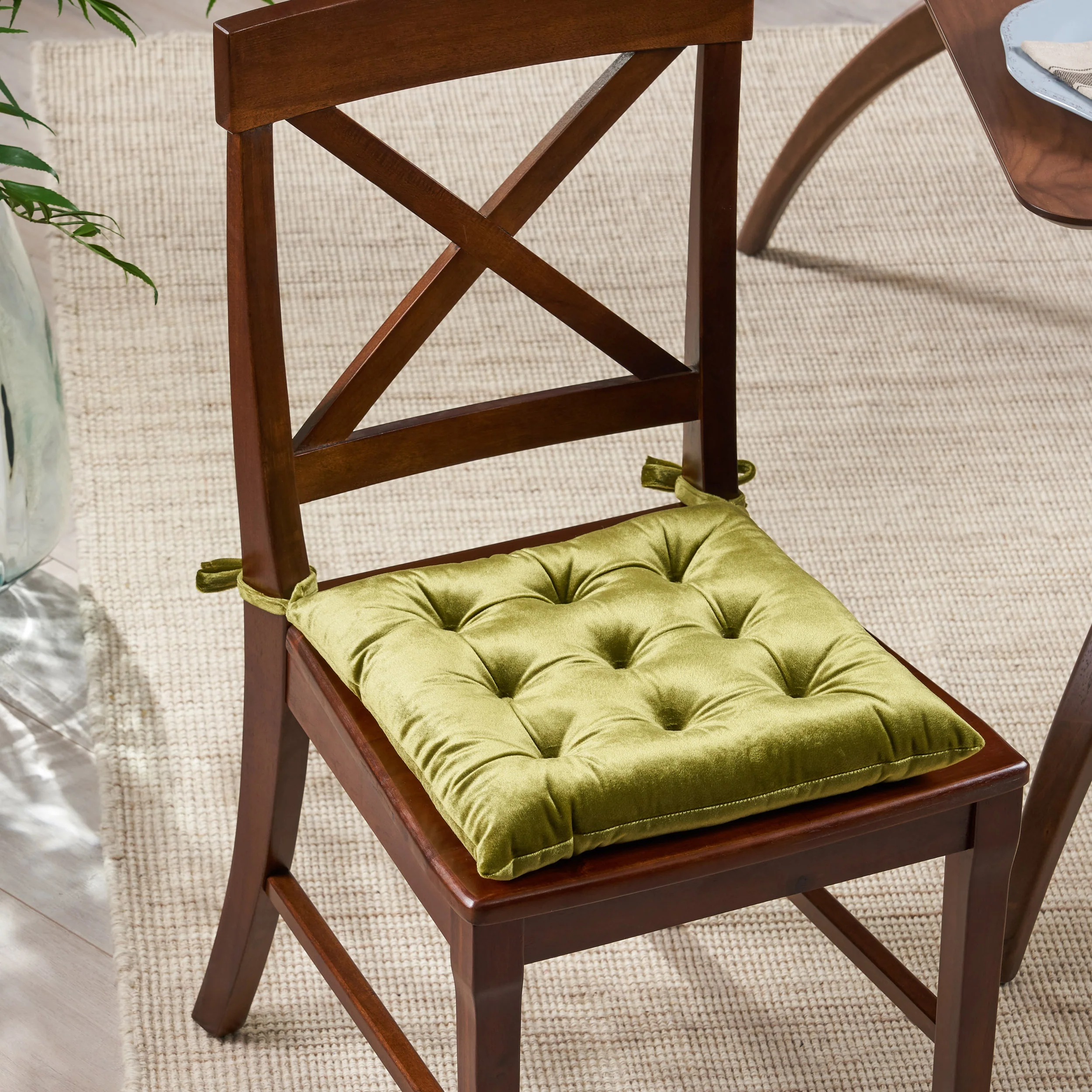 Asma Tufted Velvet Dining Chair Cushion Pad - furnishings
