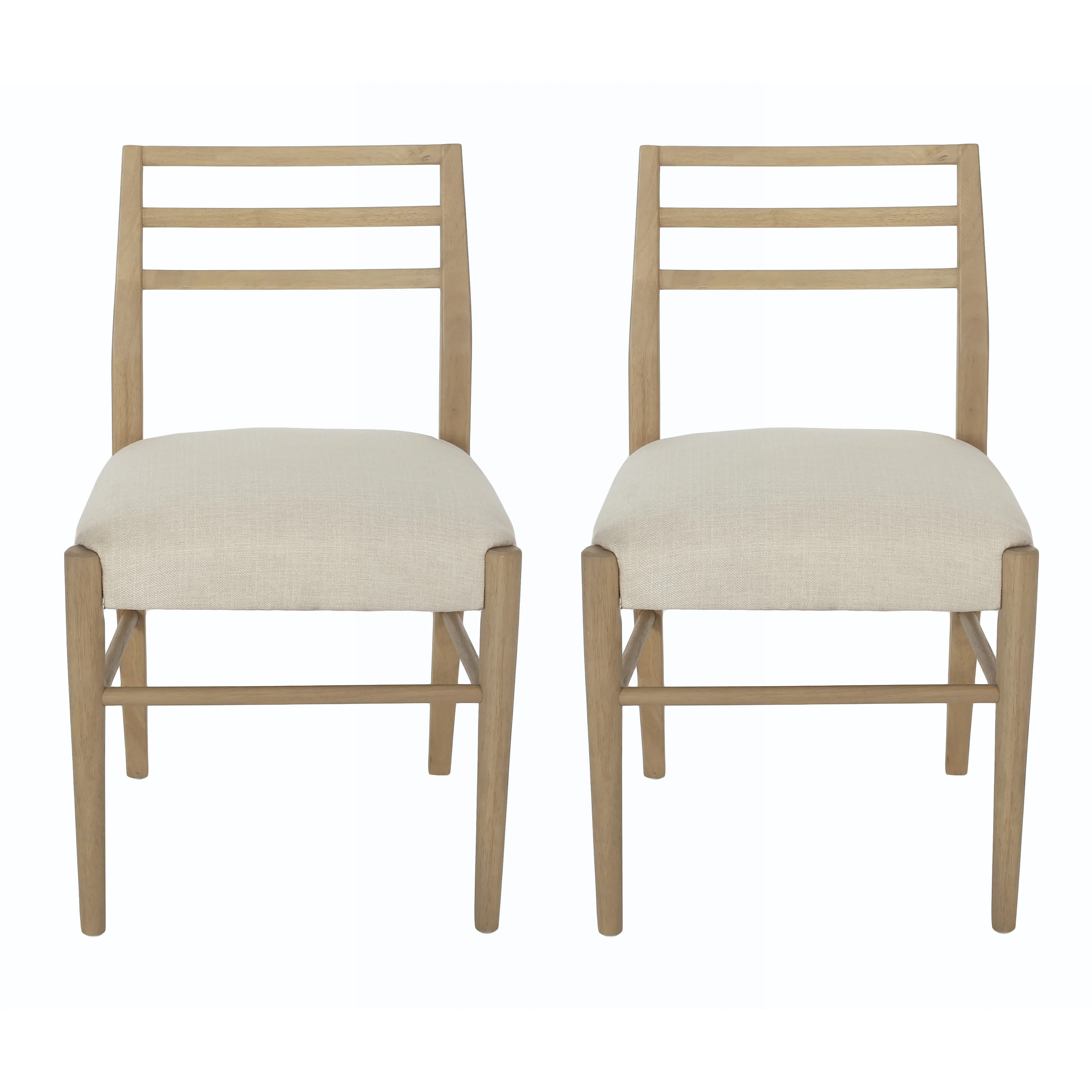 Felly Farmhouse Fabric Upholstered Wood Dining Chairs, Set of 2 - furnishings