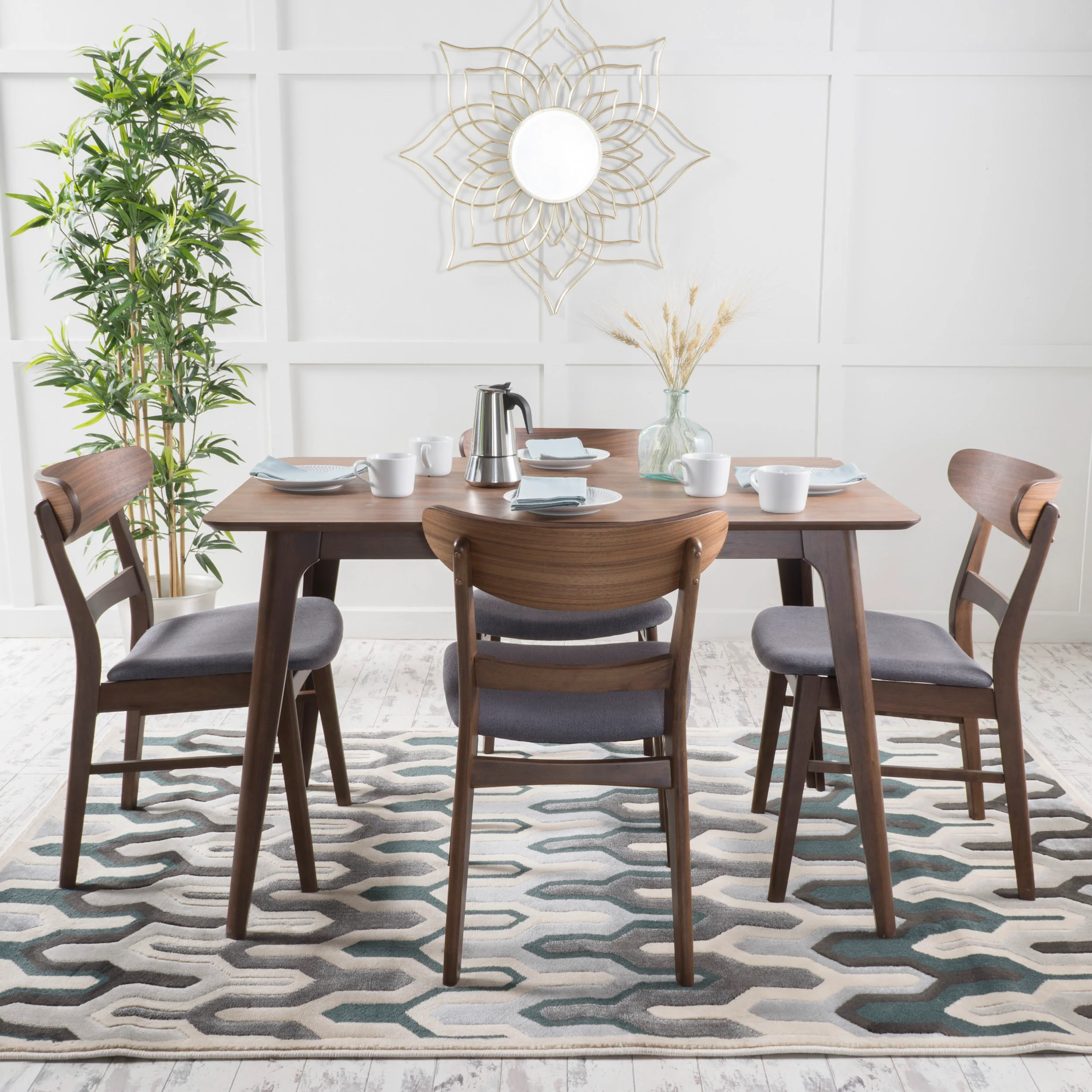 Colonial Mid-Century Modern 5 Piece Dining Set - furnishings