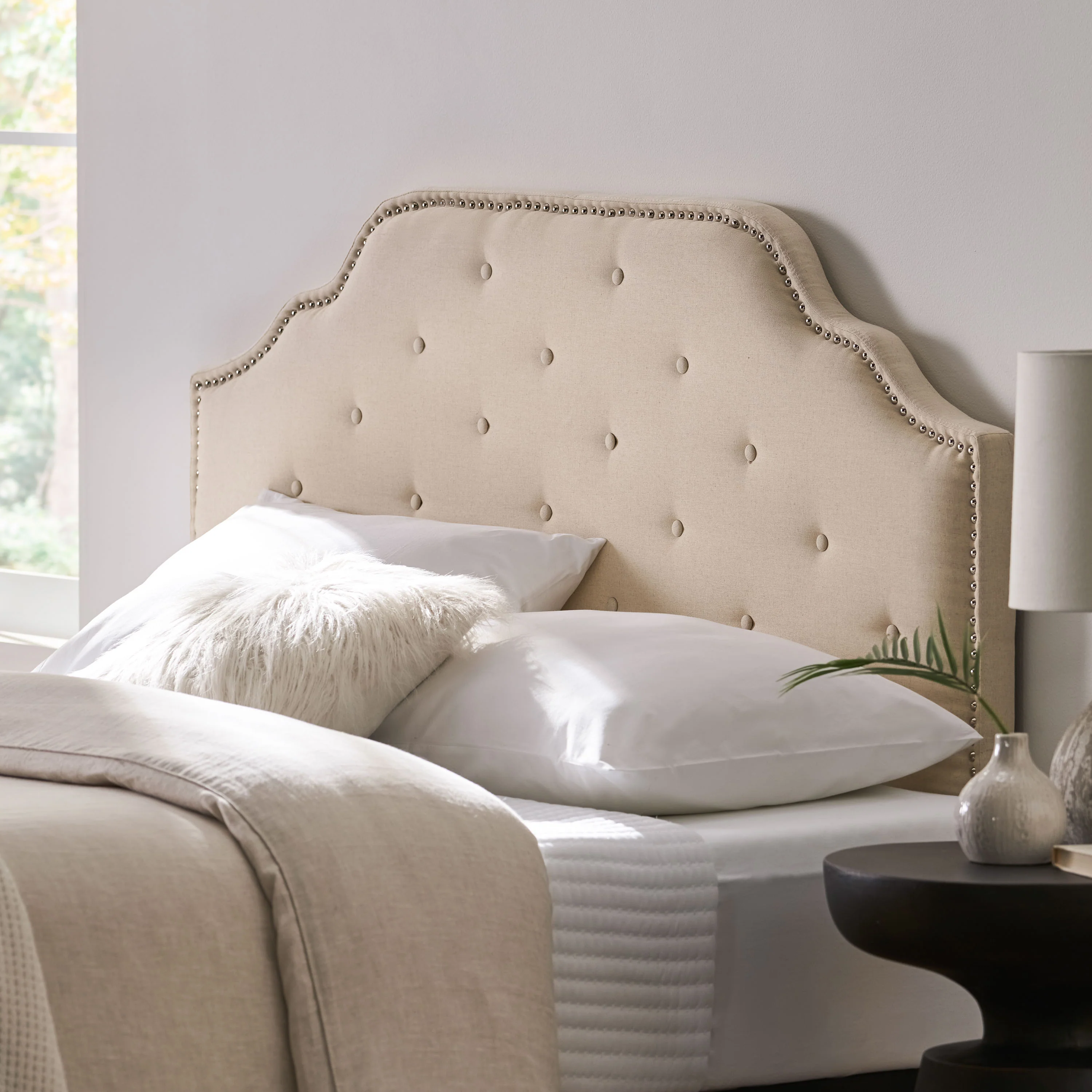 Luella Fabric Tufted Queen/Full Headboard - furnishings