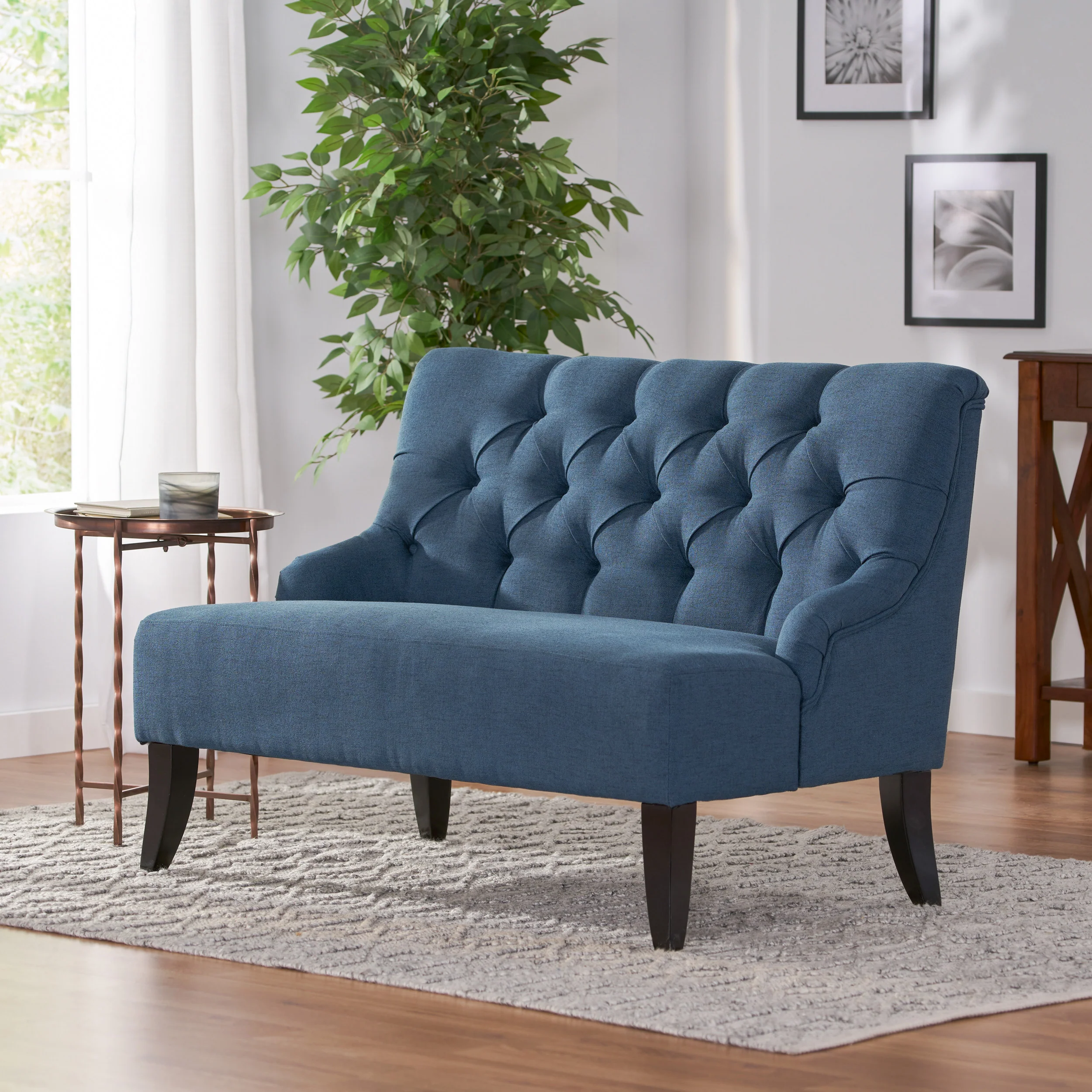 Nicoletta Fabric Settee Loveseat - furnishings