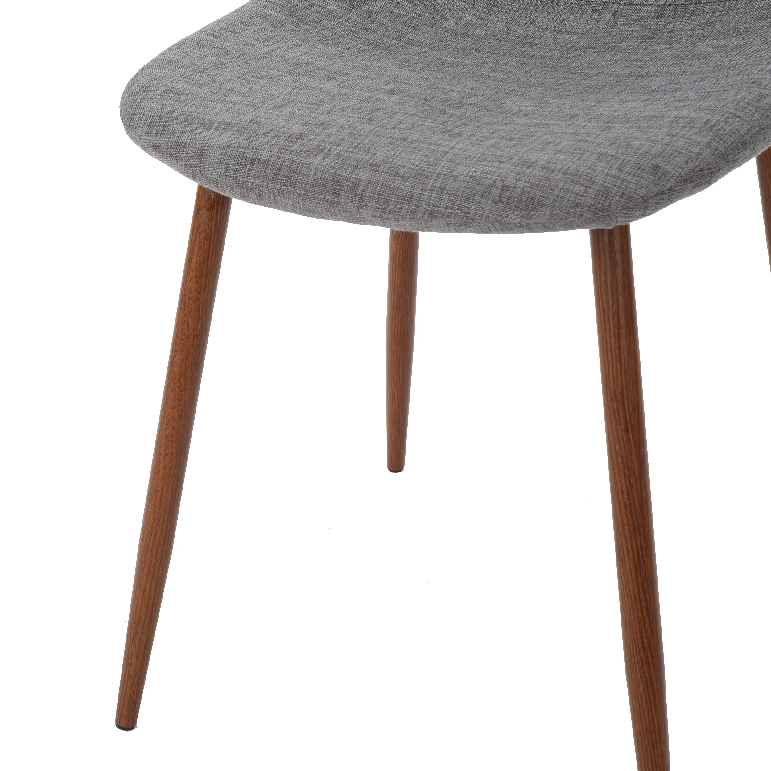 Resta Mid Century Fabric Dining Chairs with Wood Finished Metal Legs (Set of 2) - furnishings