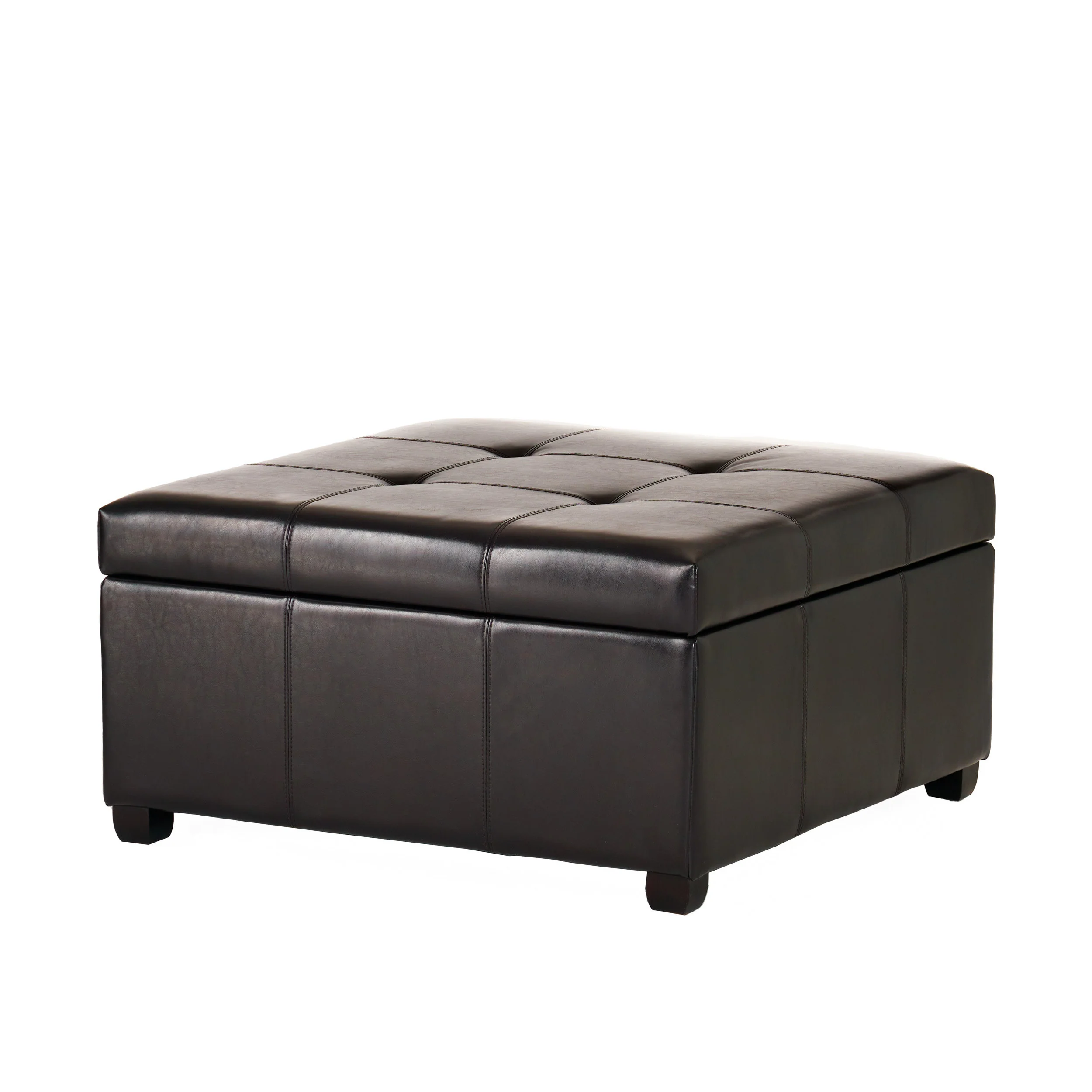 Carlyle Leather Storage Ottoman Coffee Table - furnishings