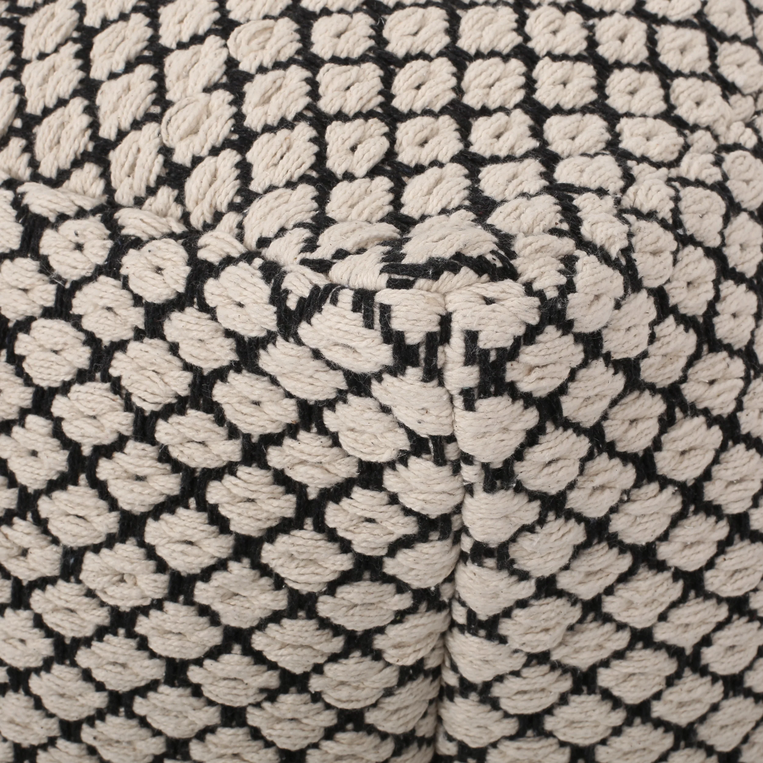Aile Boho Fabric Cube Pouf - furnishings