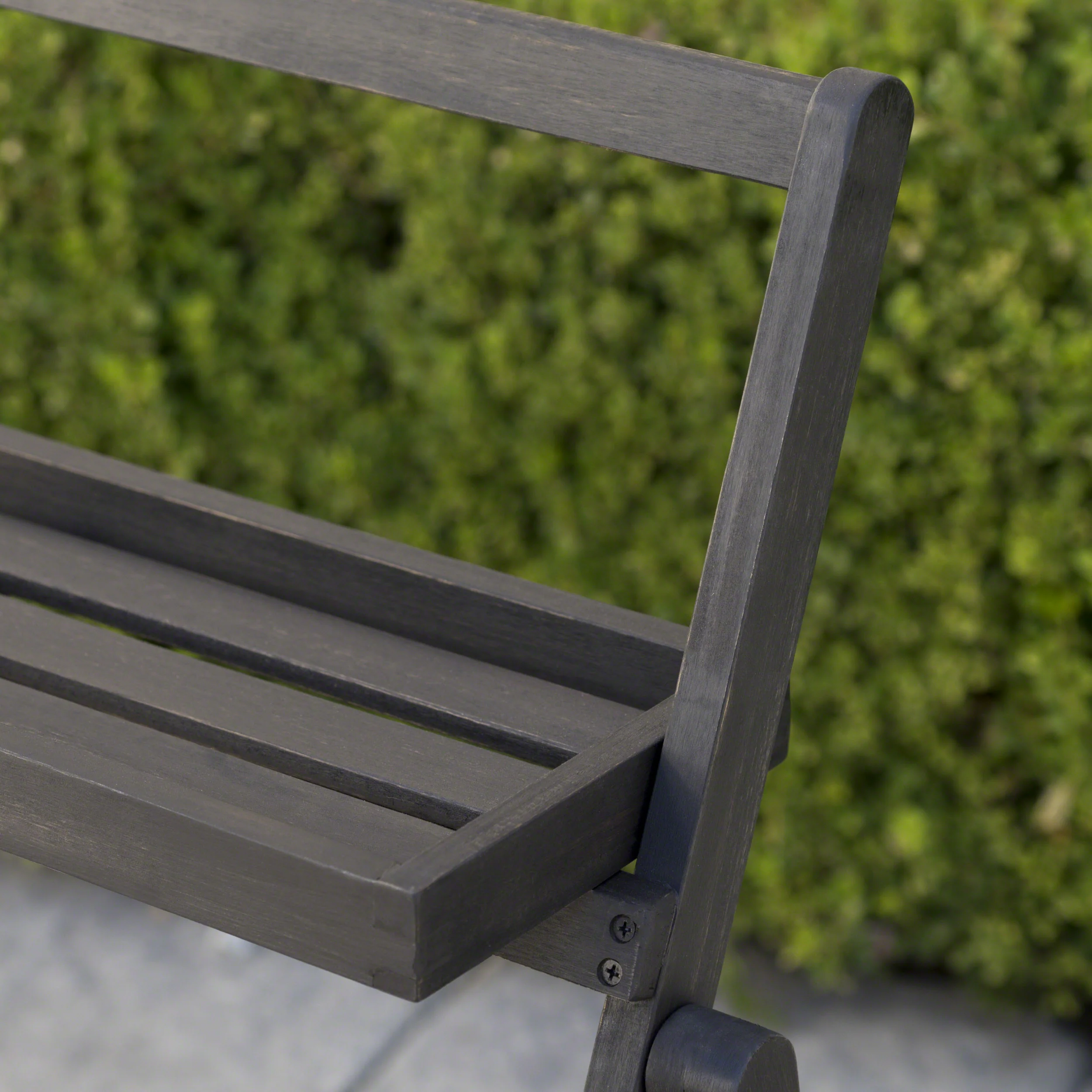 Mesbin Outdoor Dark Grey Acacia Wood Plant Stand (Set of 2) - furnishings