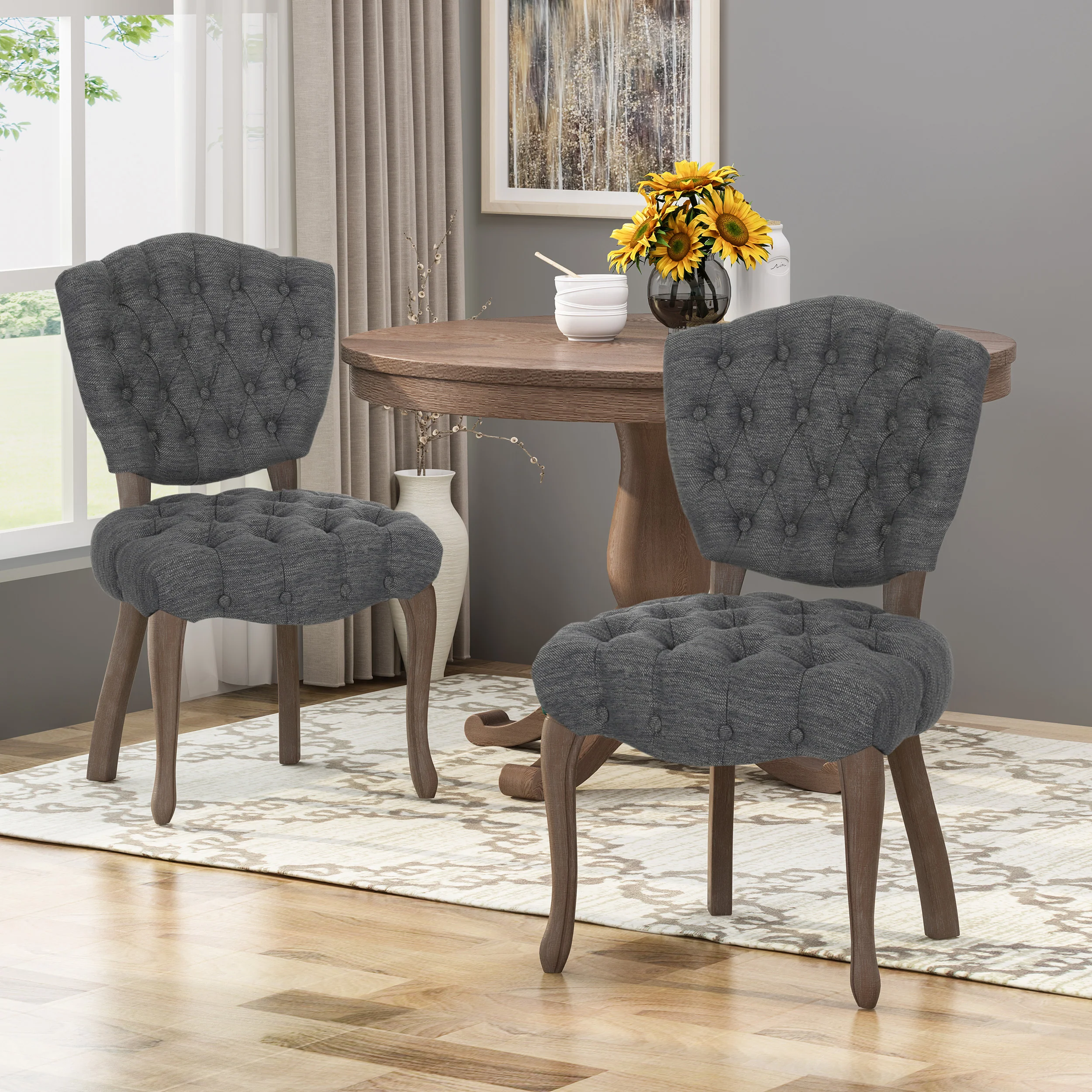 Case Tufted Dining Chair with Cabriole Legs (Set of 2) - furnishings