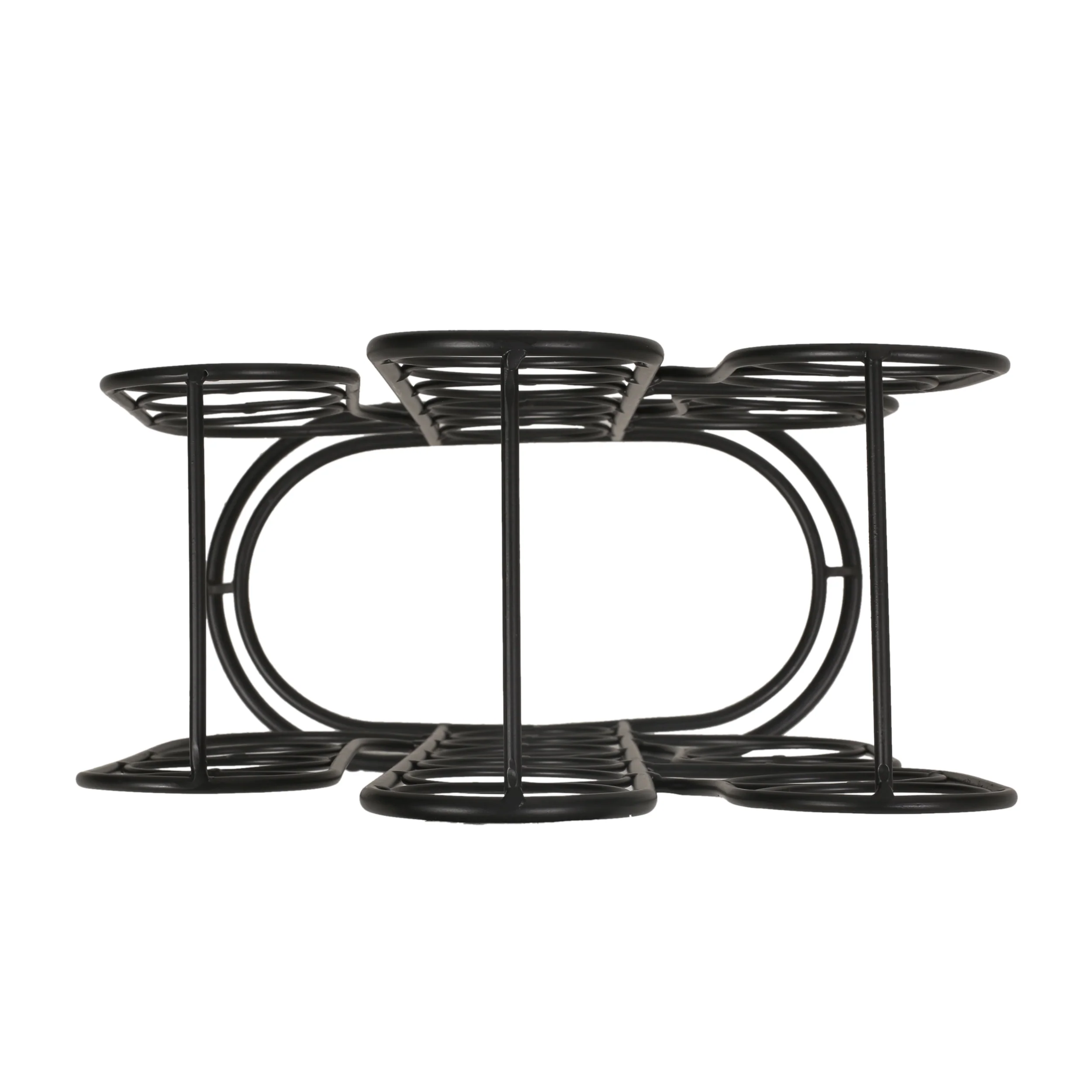 Fritsche Modern Industrial 13 Bottle Tabletop Cactus Wine Rack, Black - furnishings