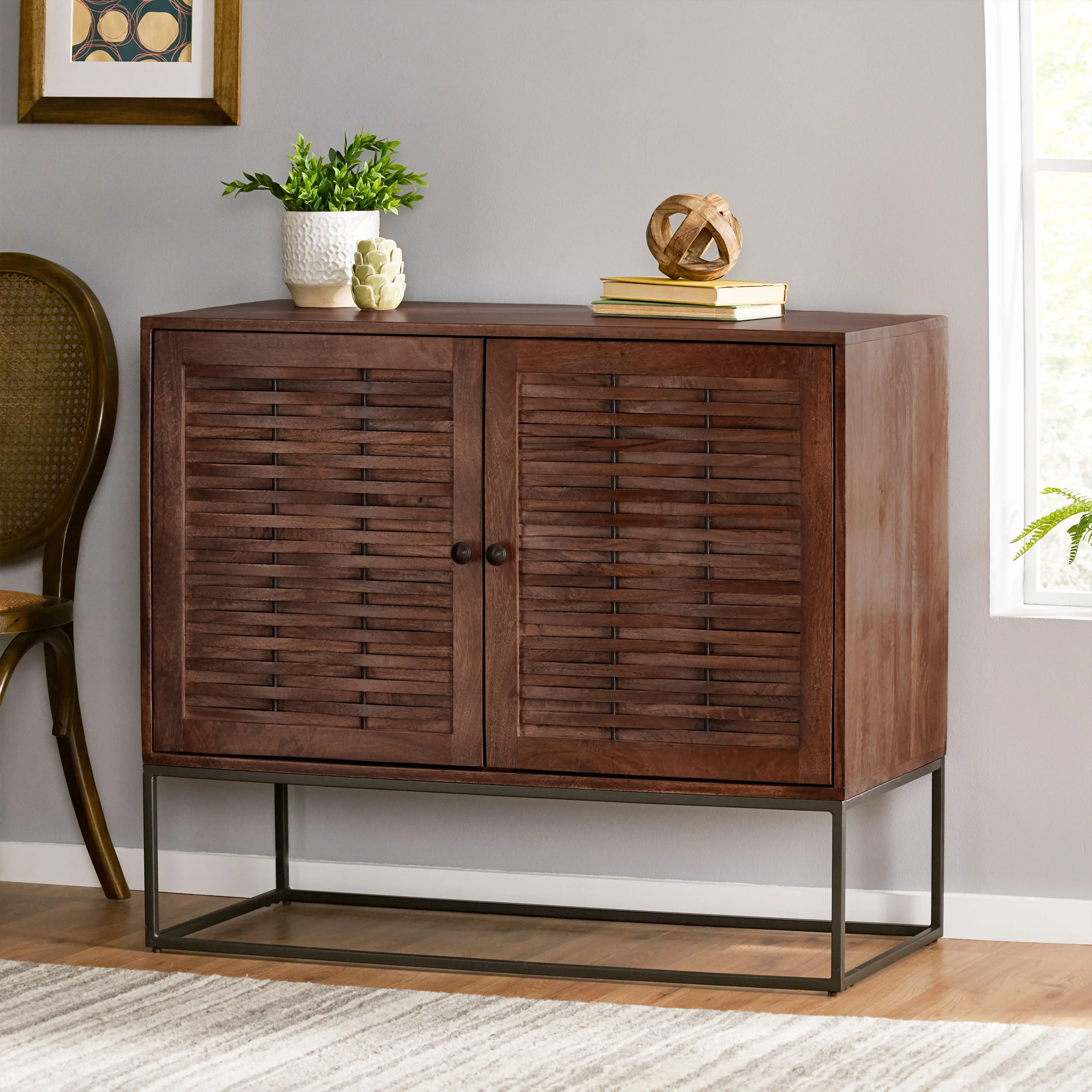 Upson Handcrafted Boho Mango Wood 2 Door Sideboard - furnishings