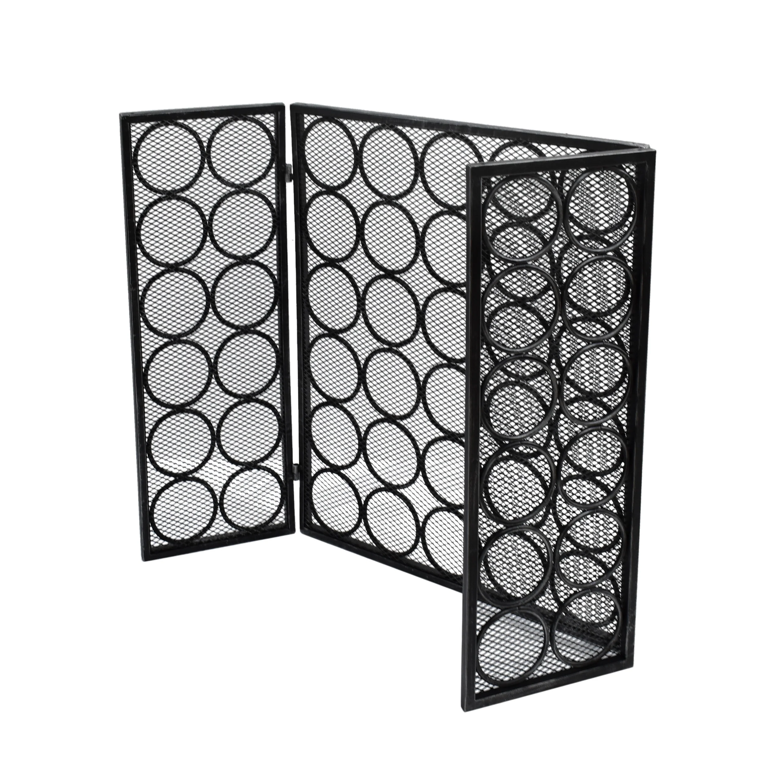 Koda Modern Three Panel Iron Firescreen - furnishings