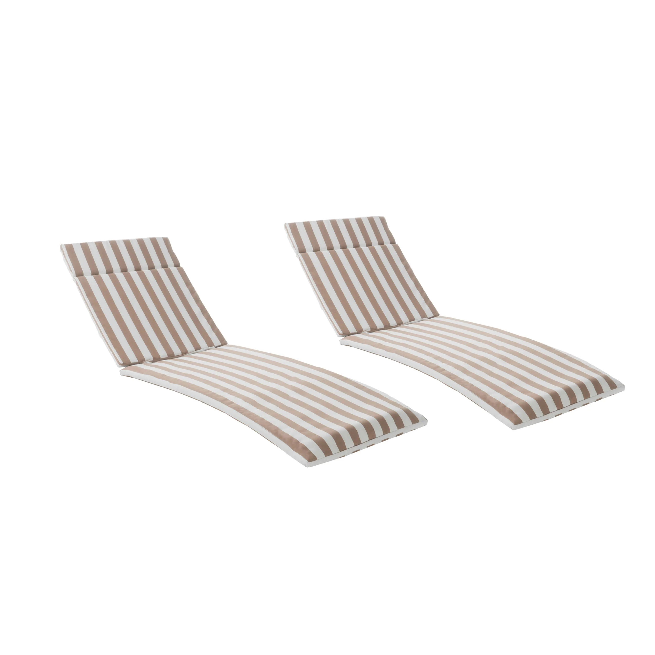 Albany Outdoor Water-Resistant Fabric Chaise Lounge Cushions (Set of 2) - furnishings