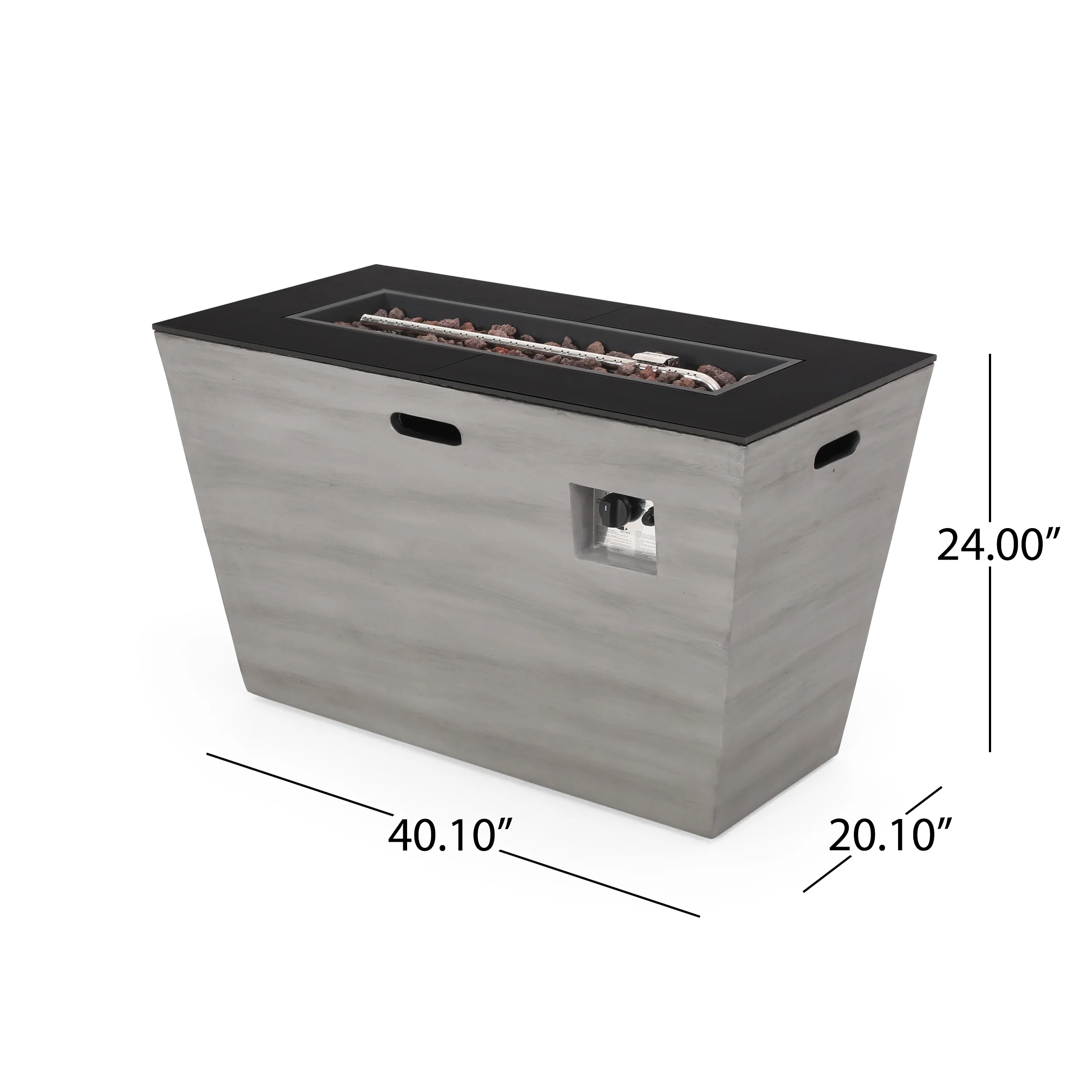 Mattie Outdoor 40-Inch Rectangular Fire Pit - furnishings