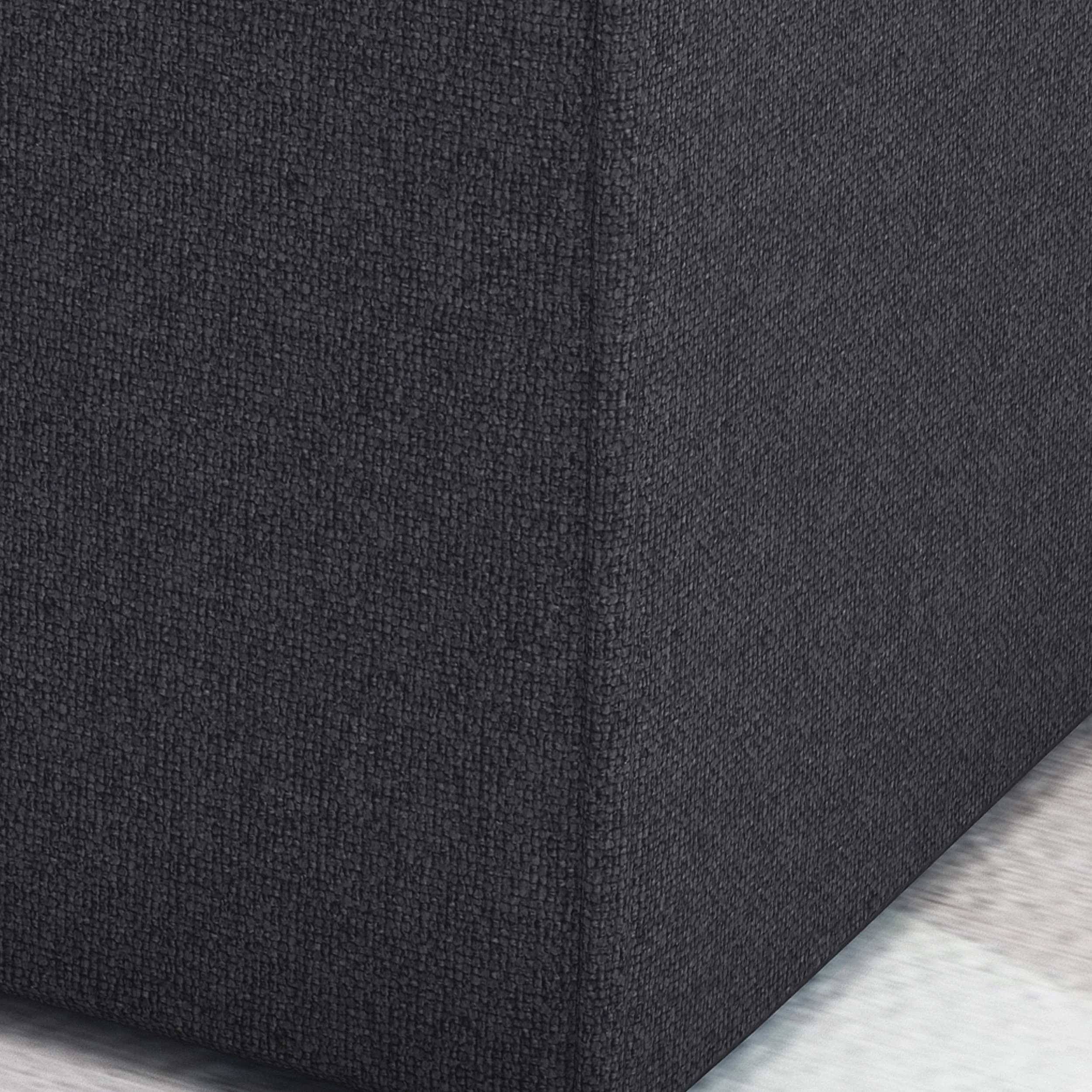 Tammy Modern Fabric Upholstered Square Ottoman with Tonal Piping - furnishings