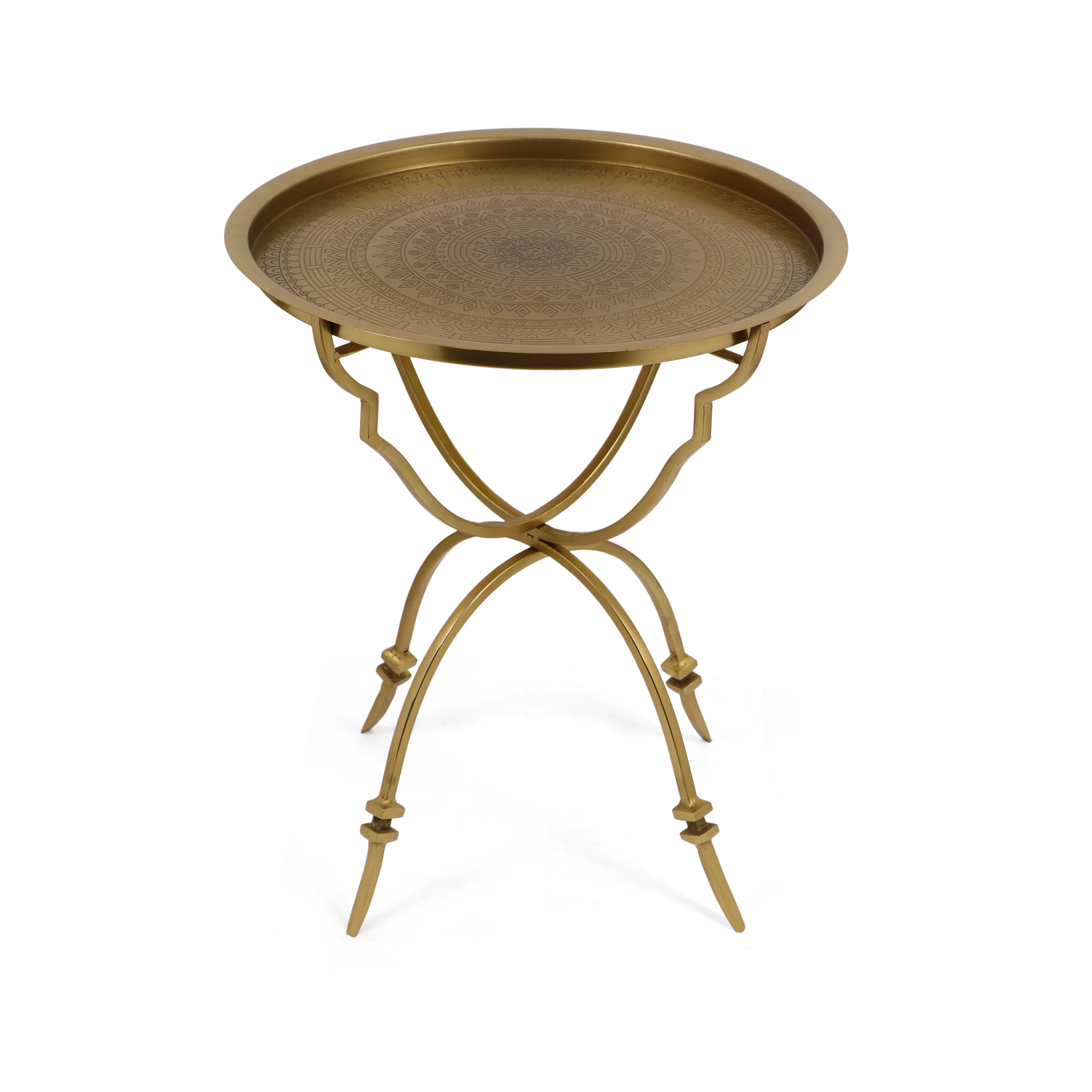 Bracha Vintage Style Iron Tray Top Side Table - furnishings