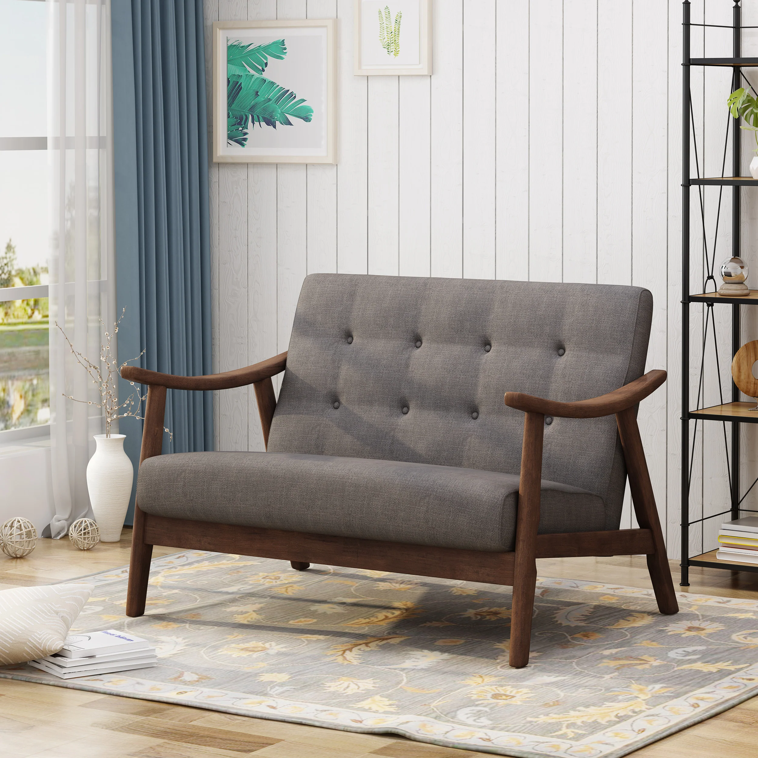 Redding Mid-Century Modern Settee - furnishings