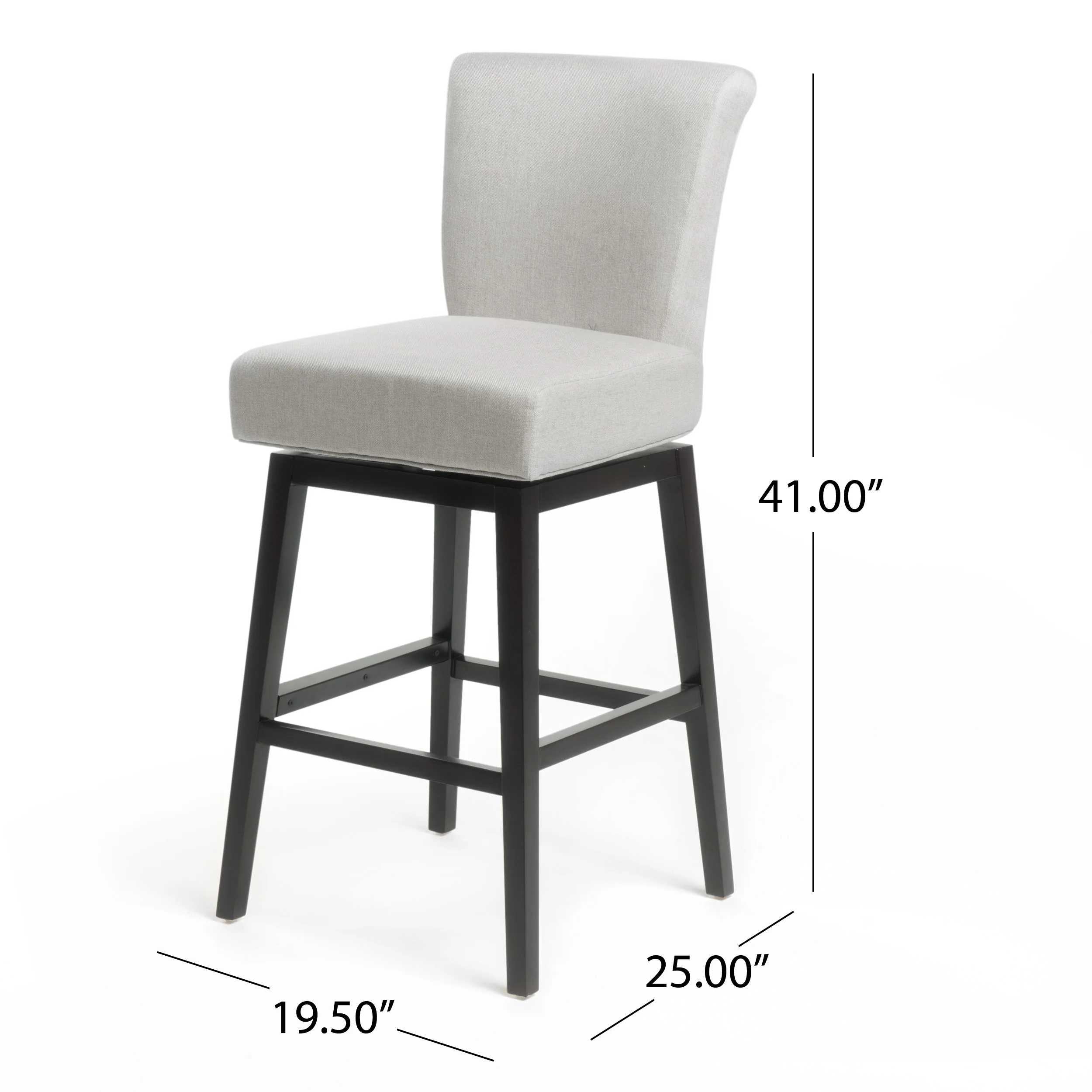 Tristan 28-Inch Fabric Swivel High Back Counter Stool - furnishings
