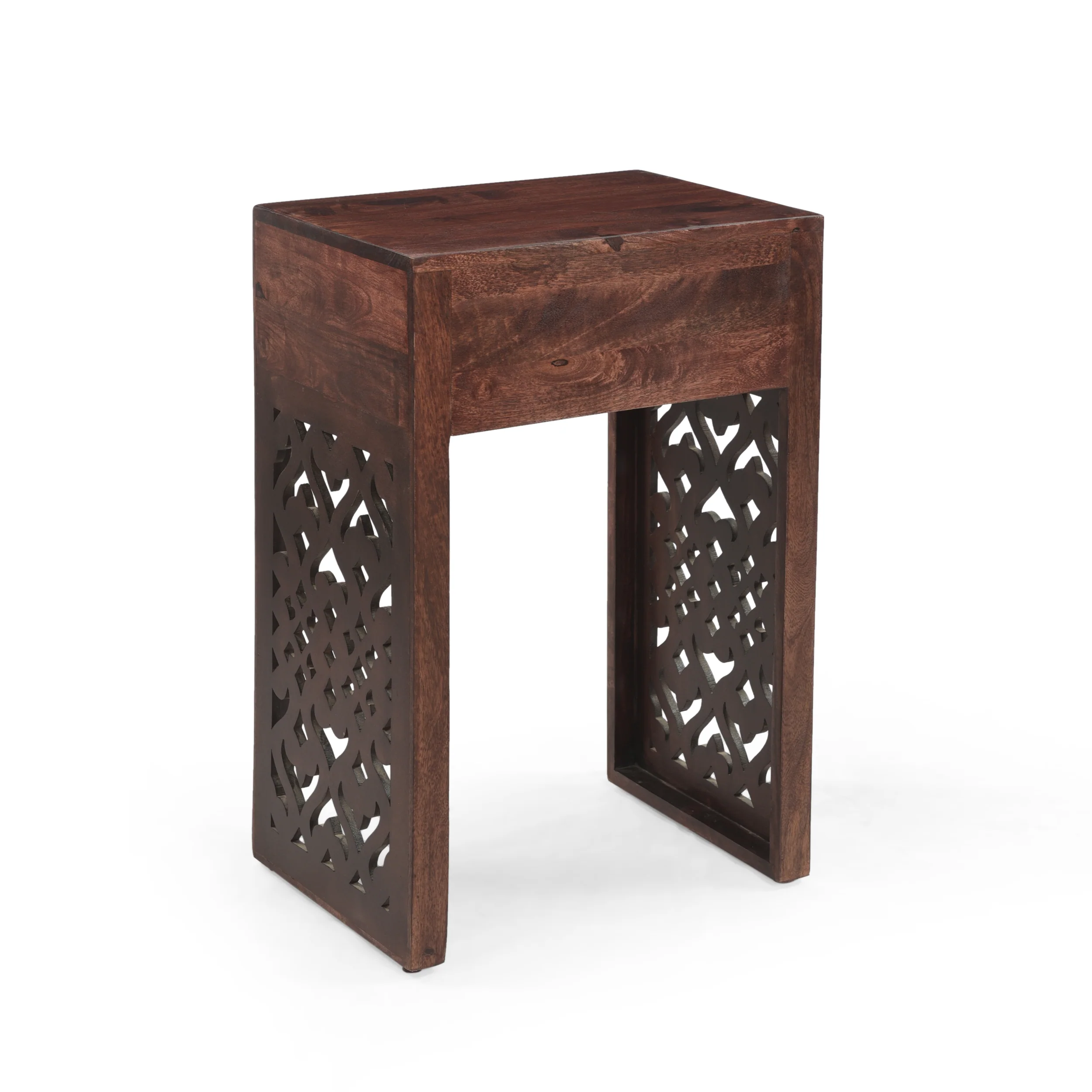Jasia Traditional Mango Wood Bedside Table - furnishings