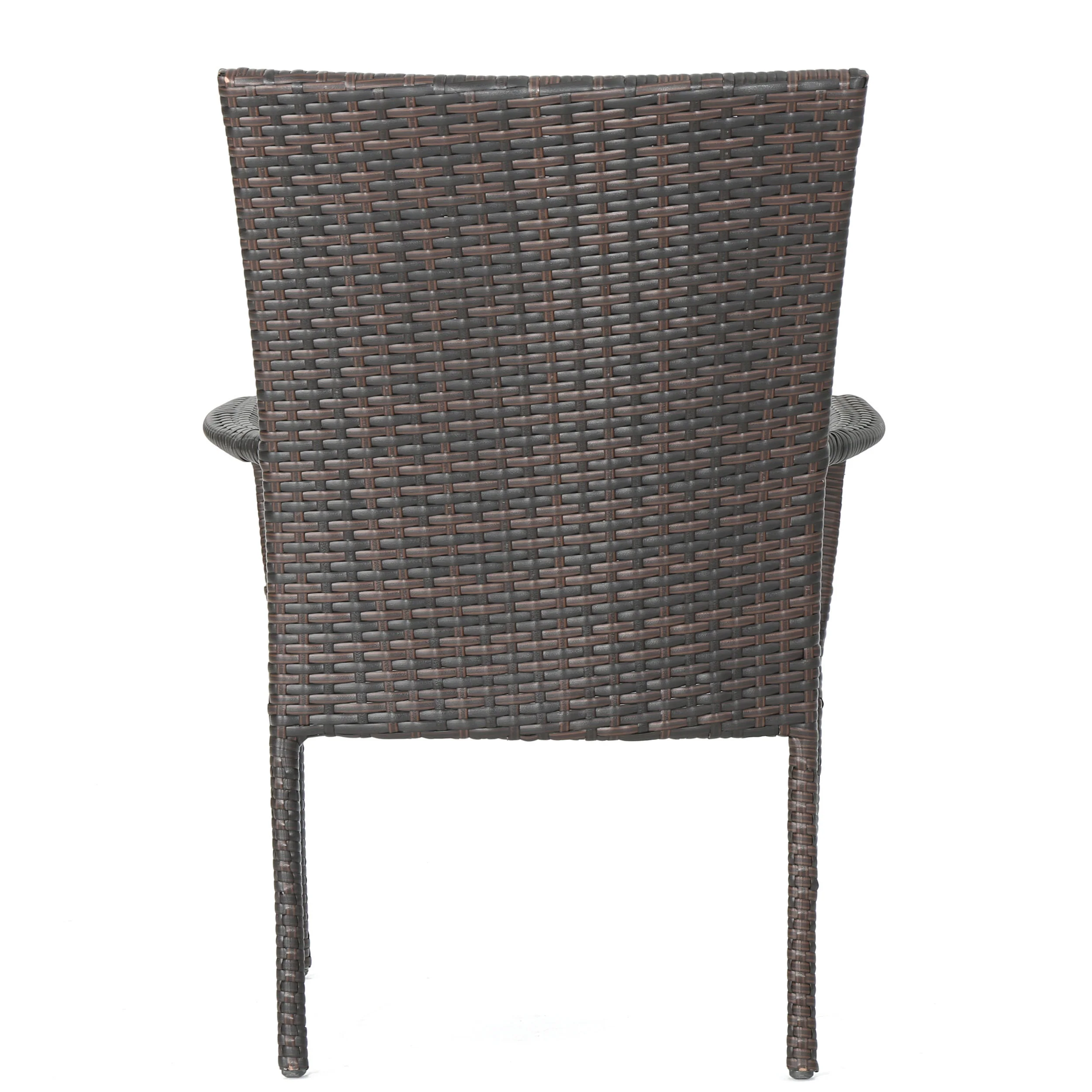 Walthham Outdoor 7 Piece Multibrown Wicker Dining Set - furnishings