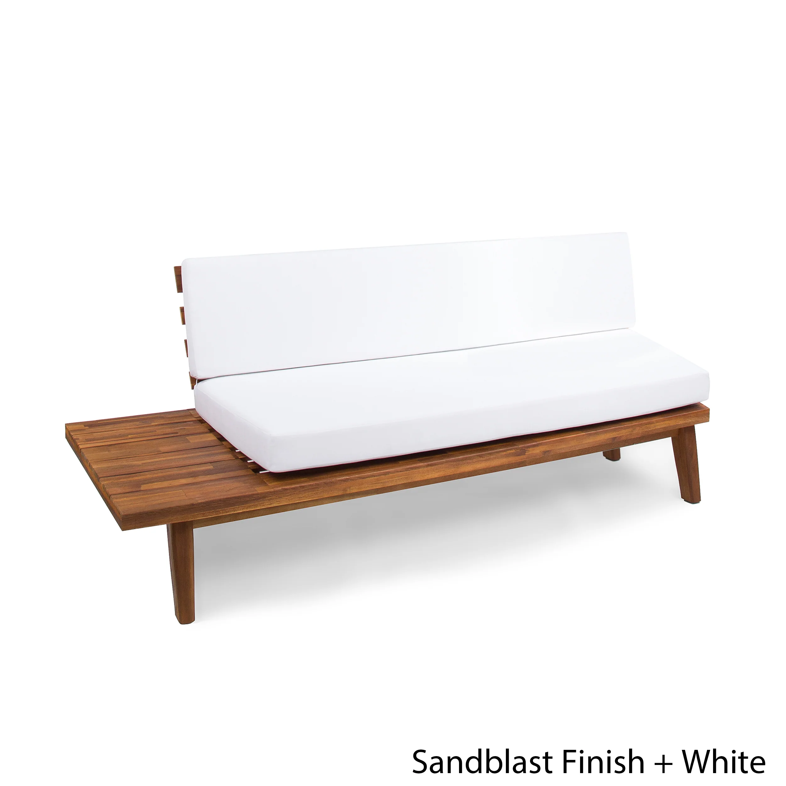 Emmory Indoor Minimalist Wood Left Sided Settee - furnishings