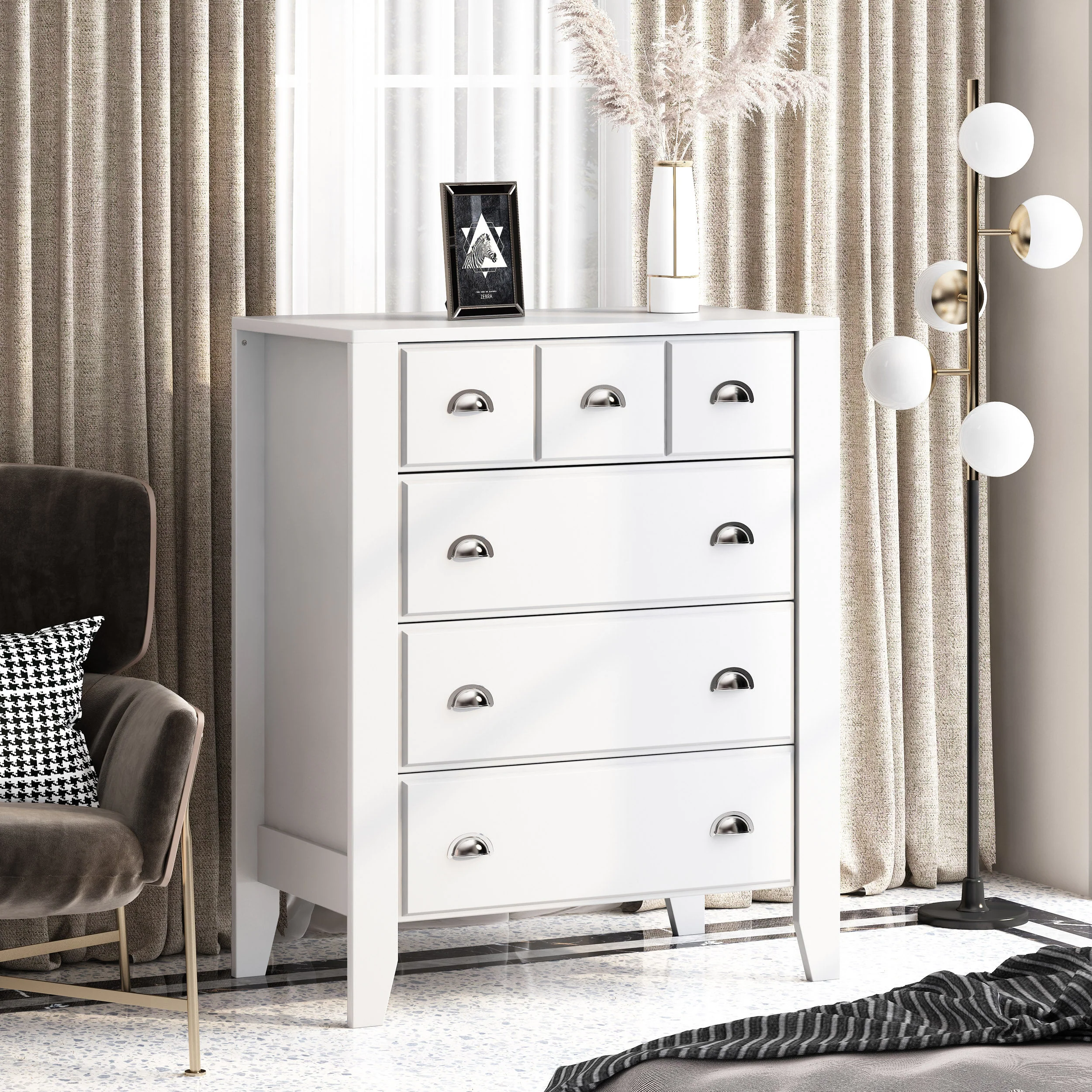 Cleary Contemporary Faux Wood 4 Drawer Dresser - furnishings