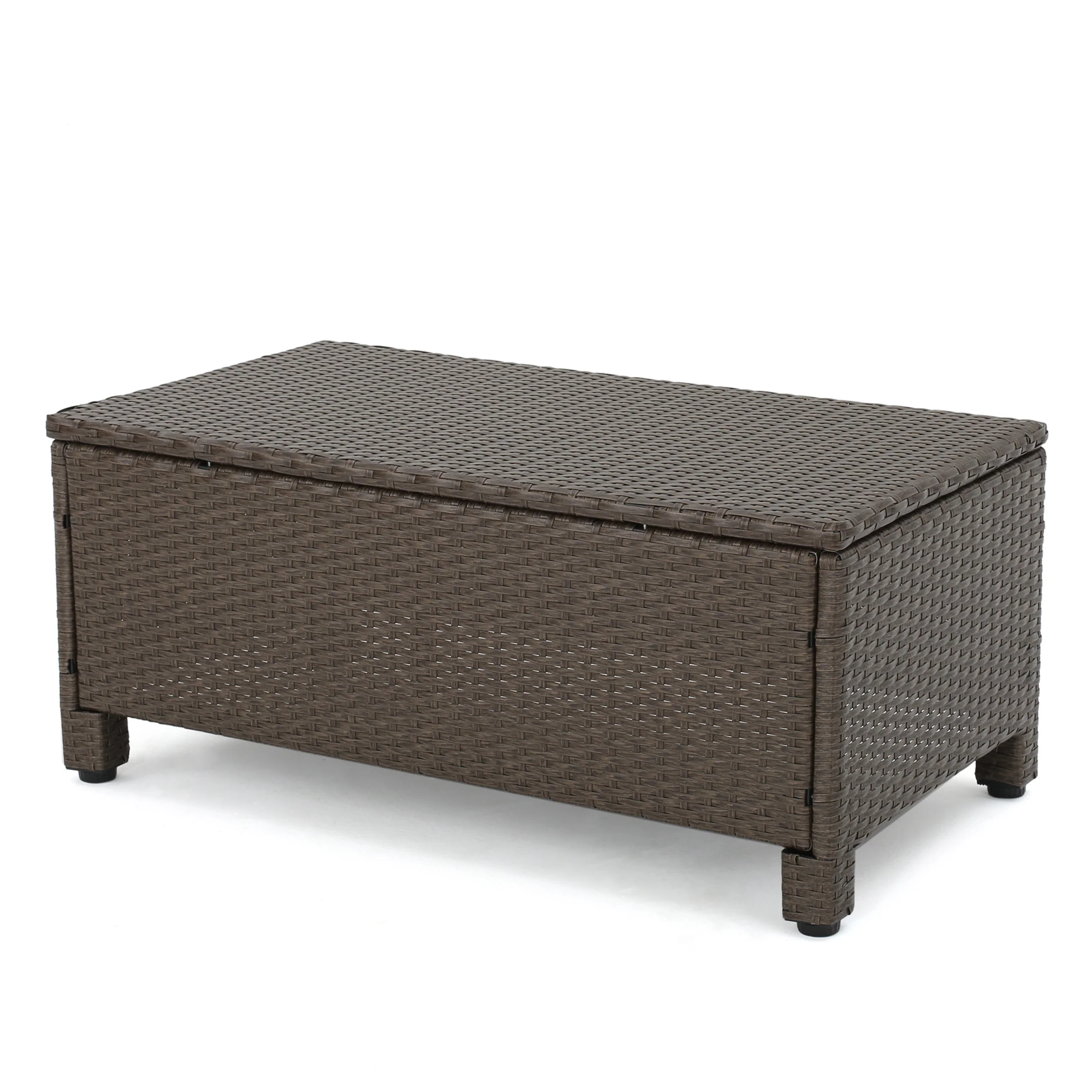 Venice 6-Seater Outdoor Brown PE Wicker Sofa Set with Coffee Table - furnishings
