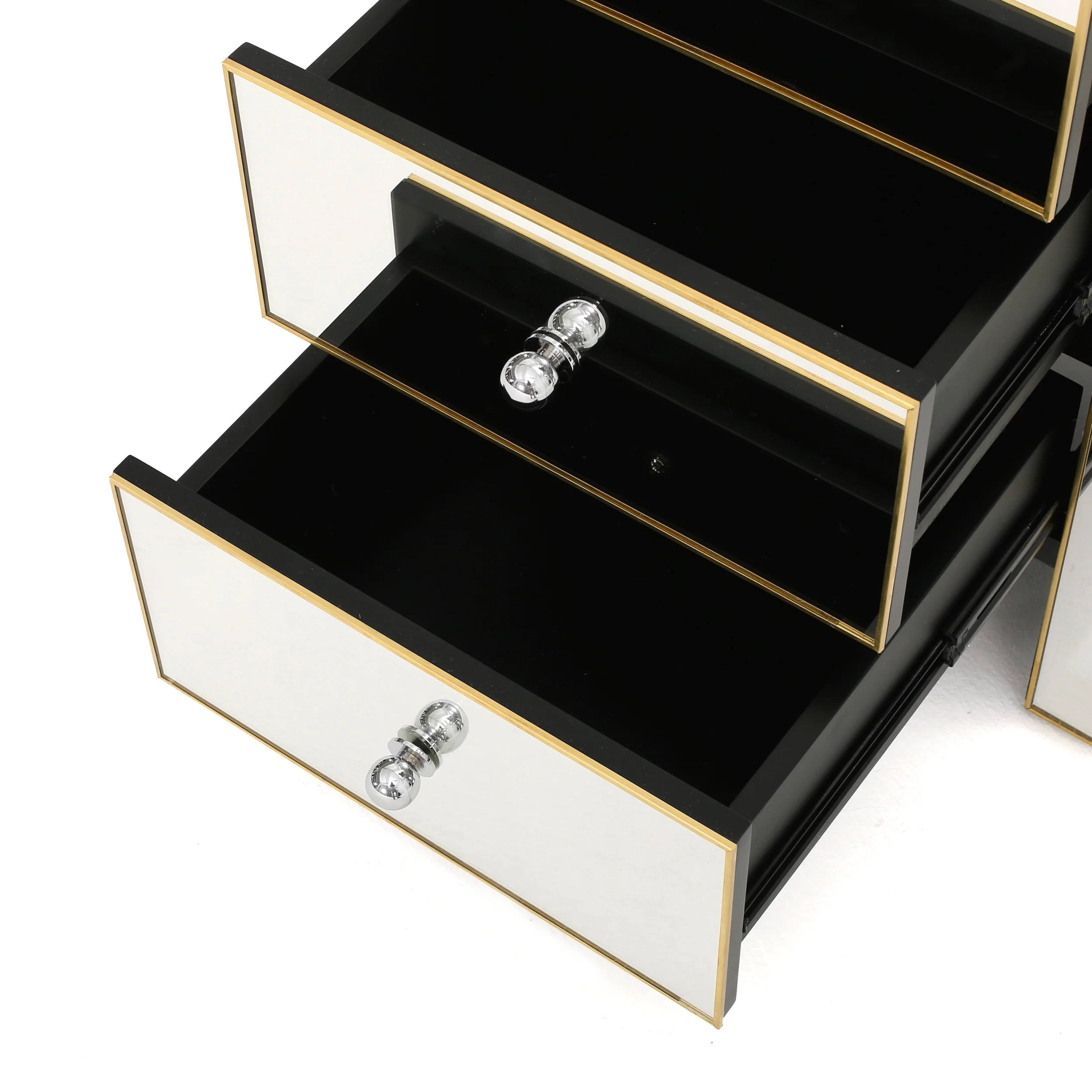 Langley Mirrored 3 Drawer Side Table - furnishings