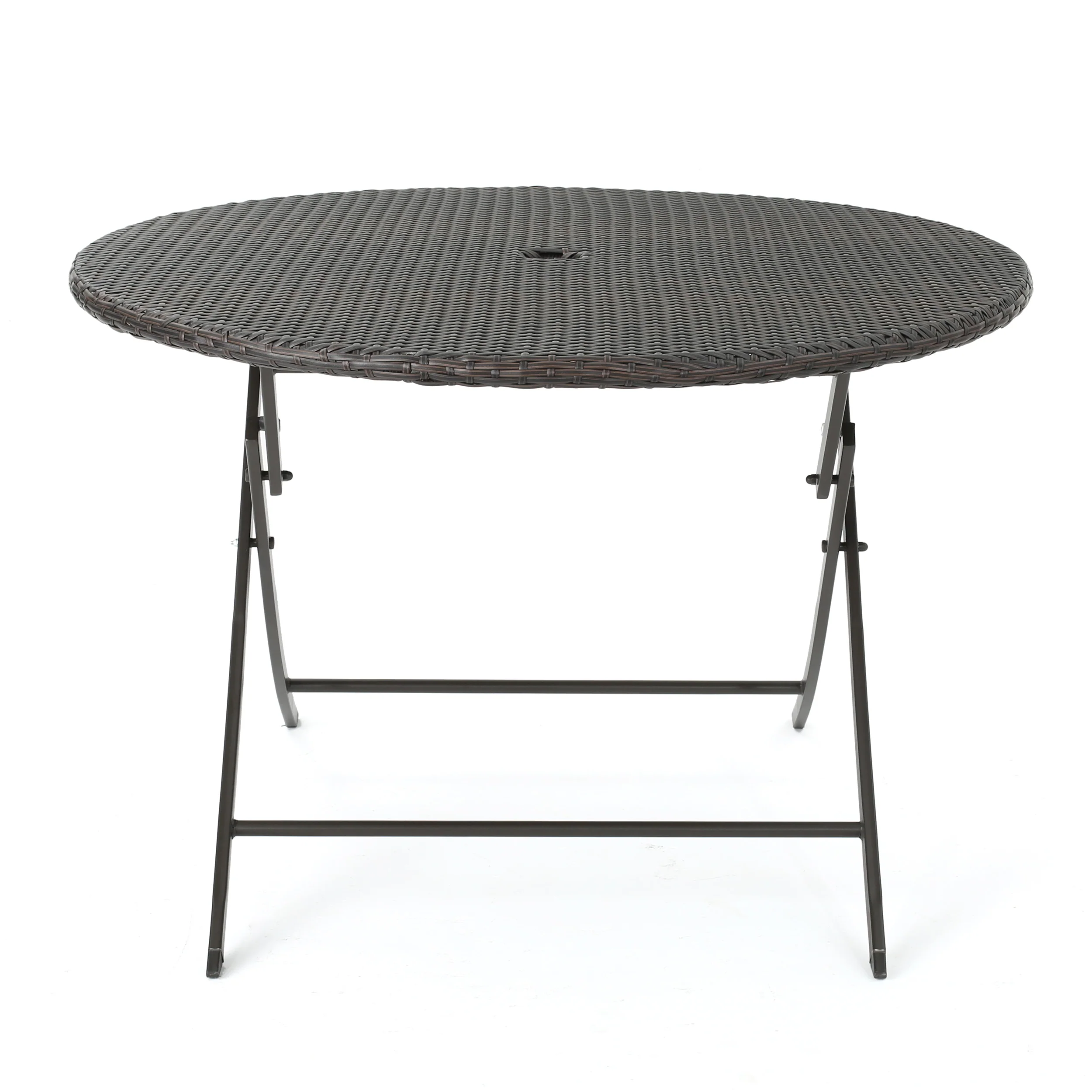 Adelante Outdoor 5 Piece Multi-brown Wicker Dining Set with Foldable Table - furnishings