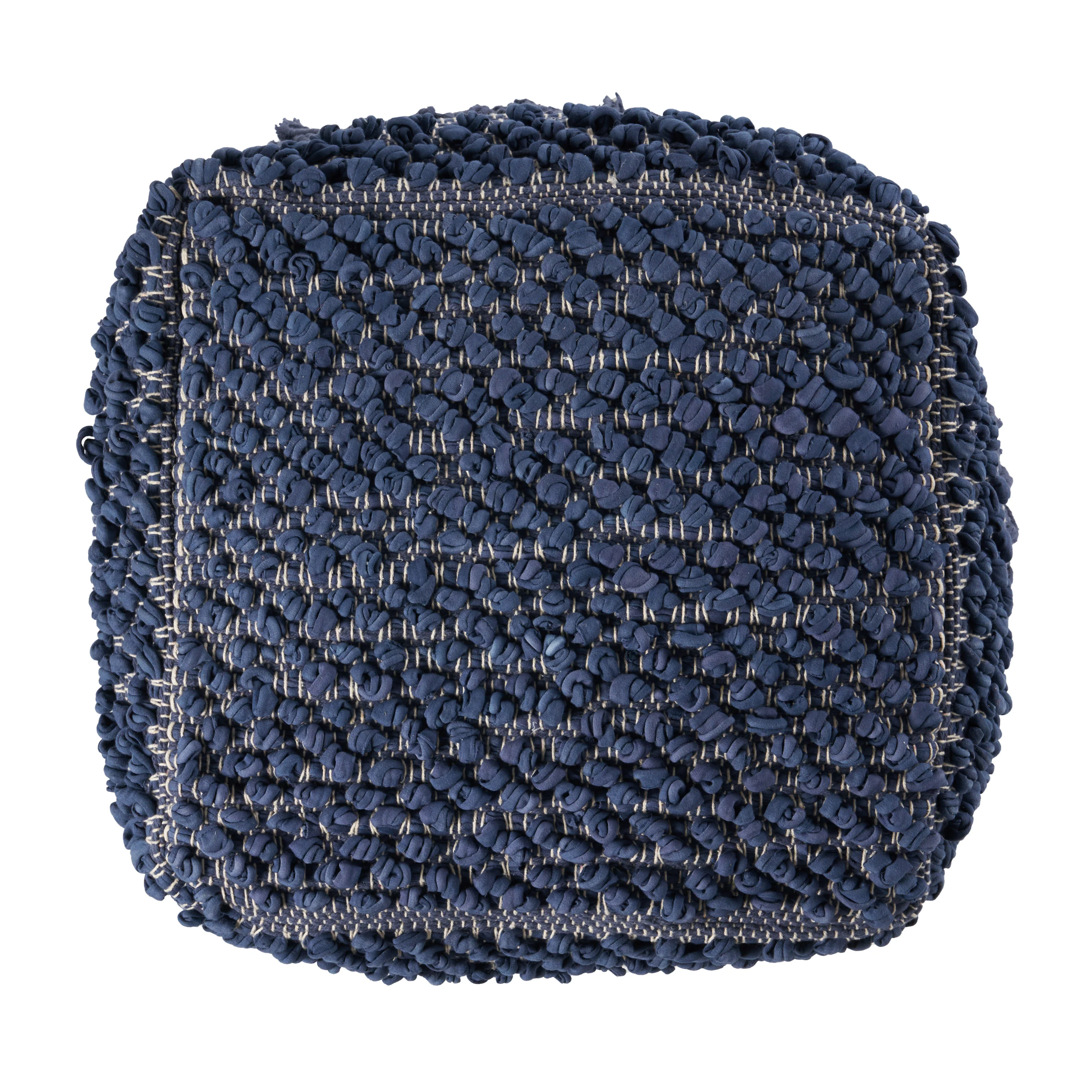 Naholo Boho Handcrafted Fabric Cube Pouf - furnishings