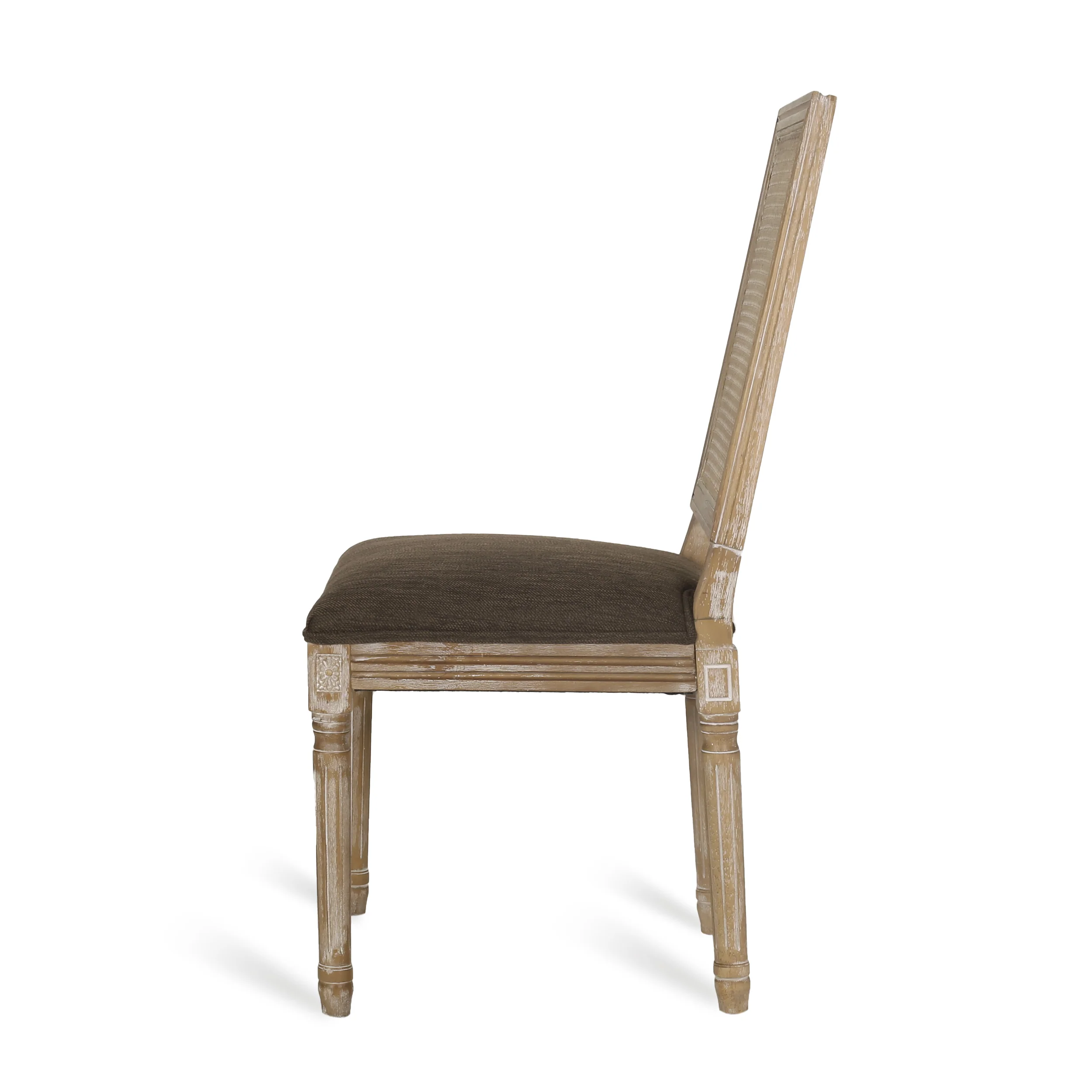 Brownell French Country Wood and Cane Upholstered Dining Chair, Set of 4 - furnishings