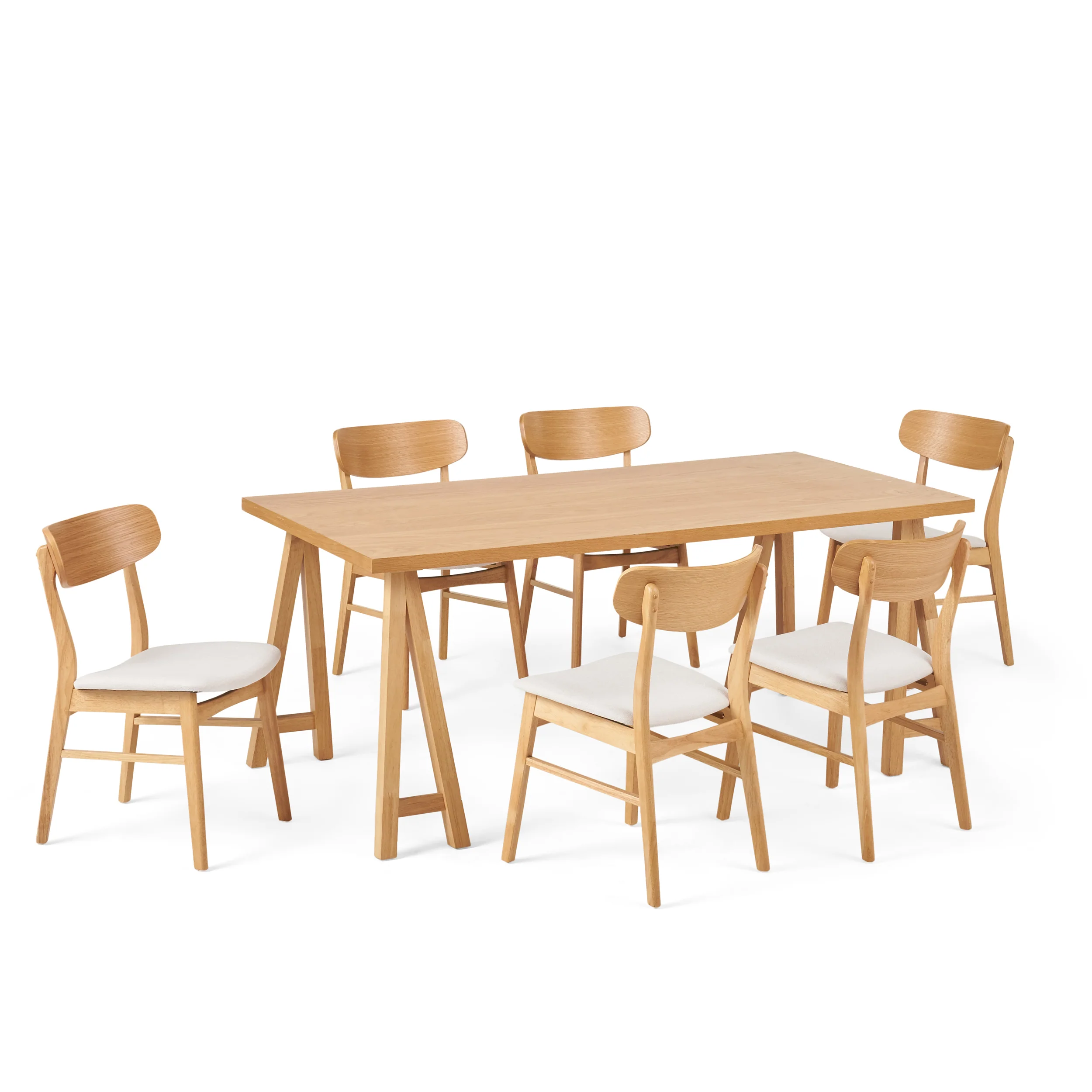 Alexis Mid-Century Modern 7 Piece Dining Set - furnishings