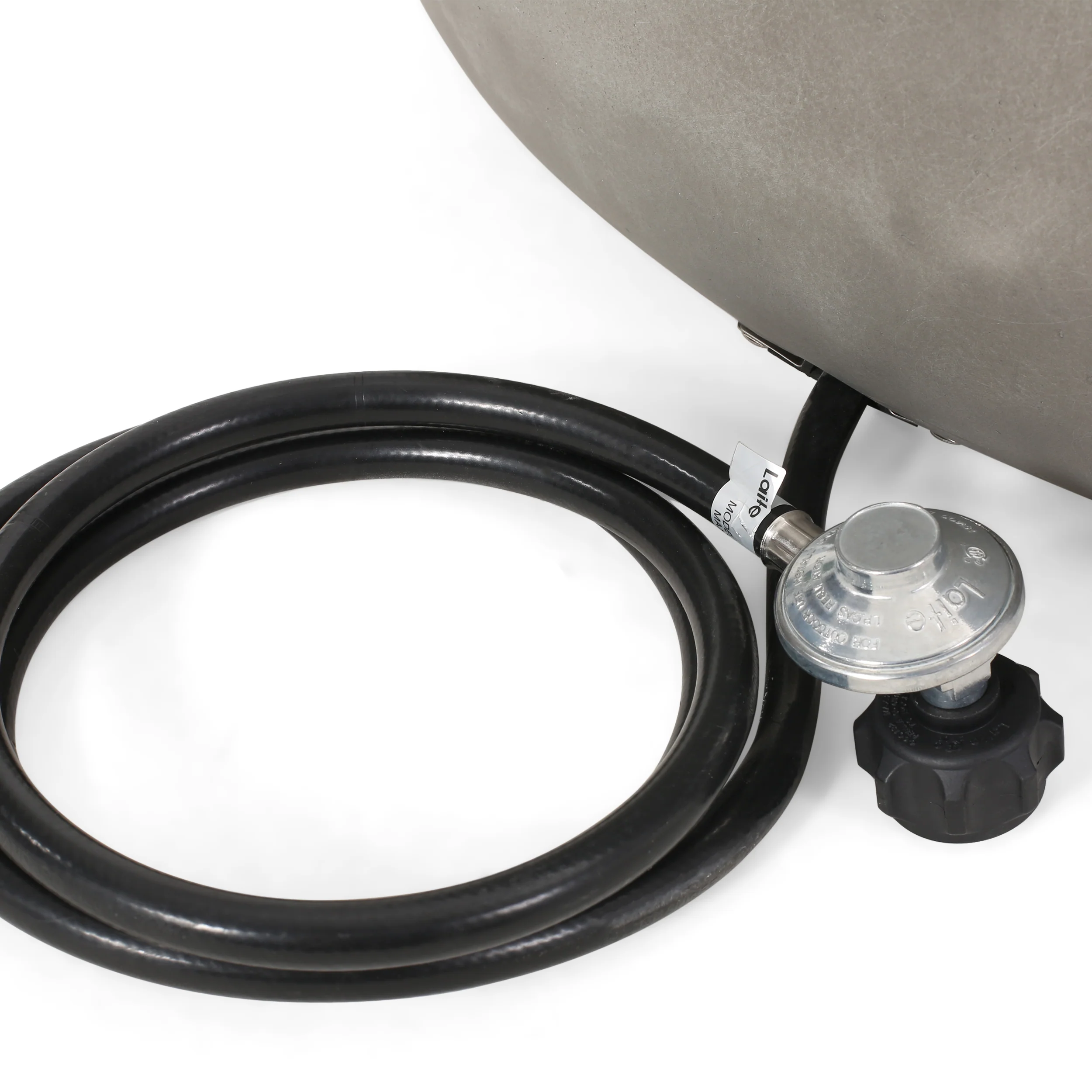 Riga Outdoor 50,000 BTU Lightweight Concrete and Ceramic Circular Fire Pit (No Tank Holder), Light Gray and Black - furnishings