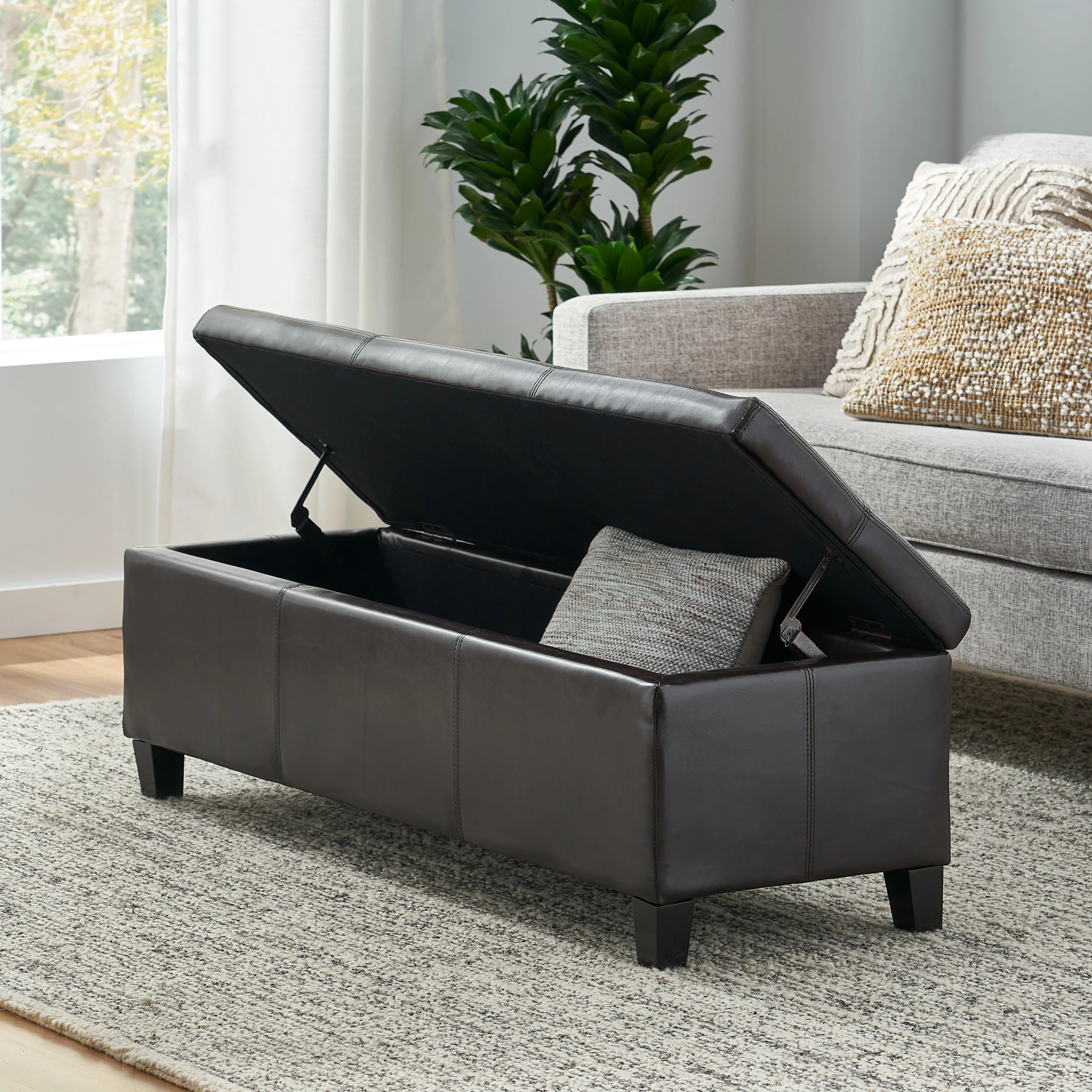 Rupert Upholstered Storage Ottoman Bench - furnishings