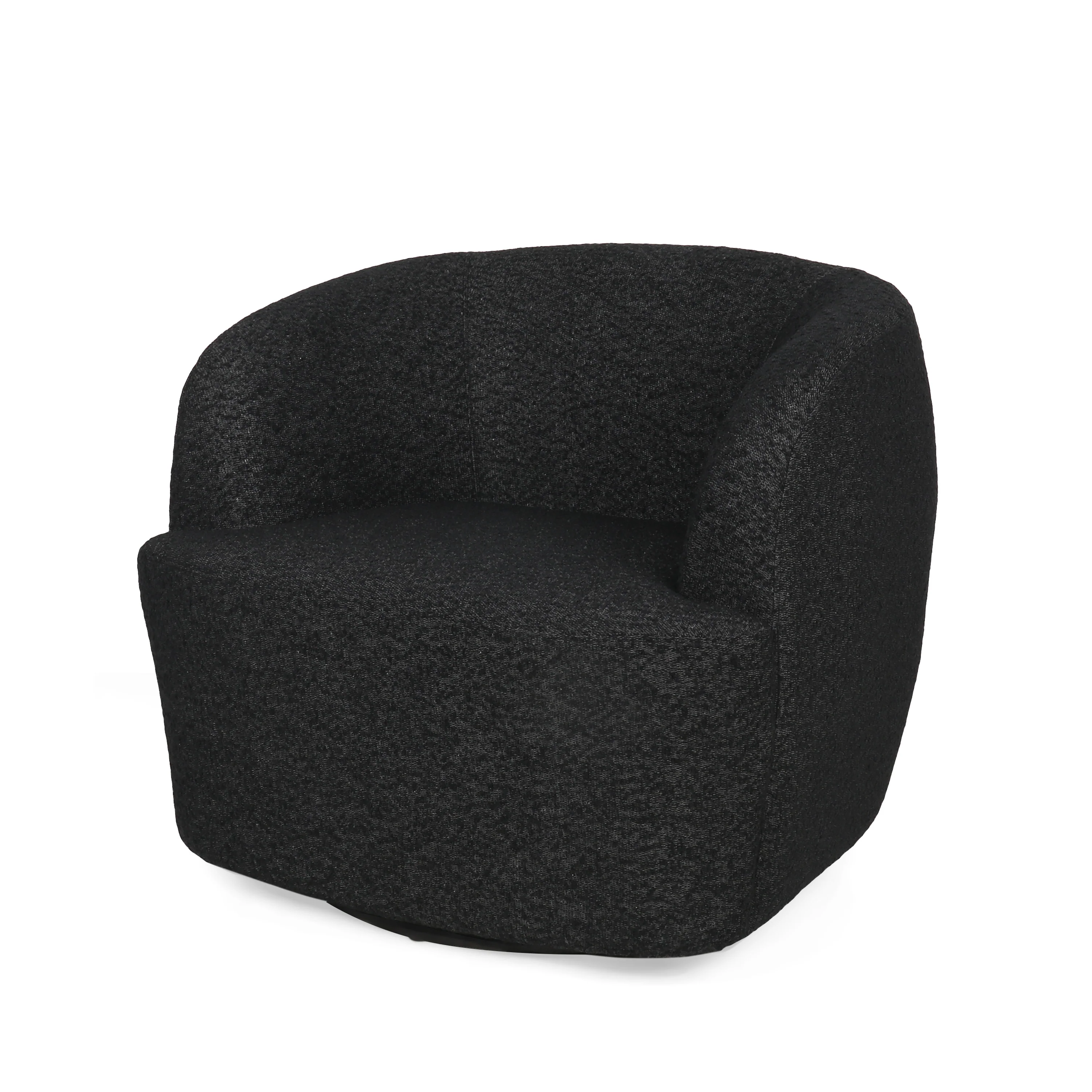 Sydmor Contemporary Boucle Upholstered Swivel Club Chair - furnishings