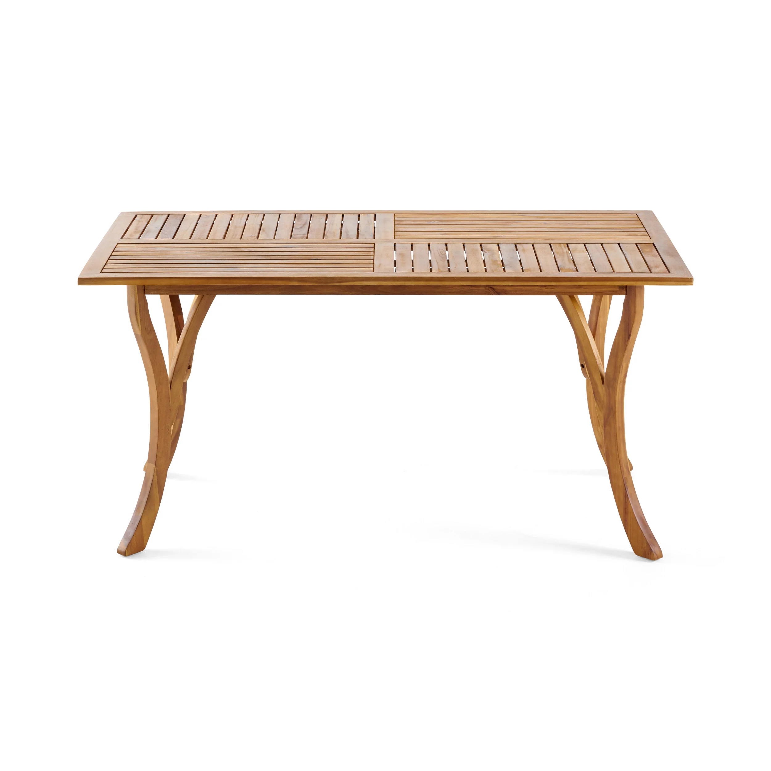 Helton Outdoor 7-Piece Multi-Brown Wicker Dining Set with Teak Acacia Wood Table - furnishings