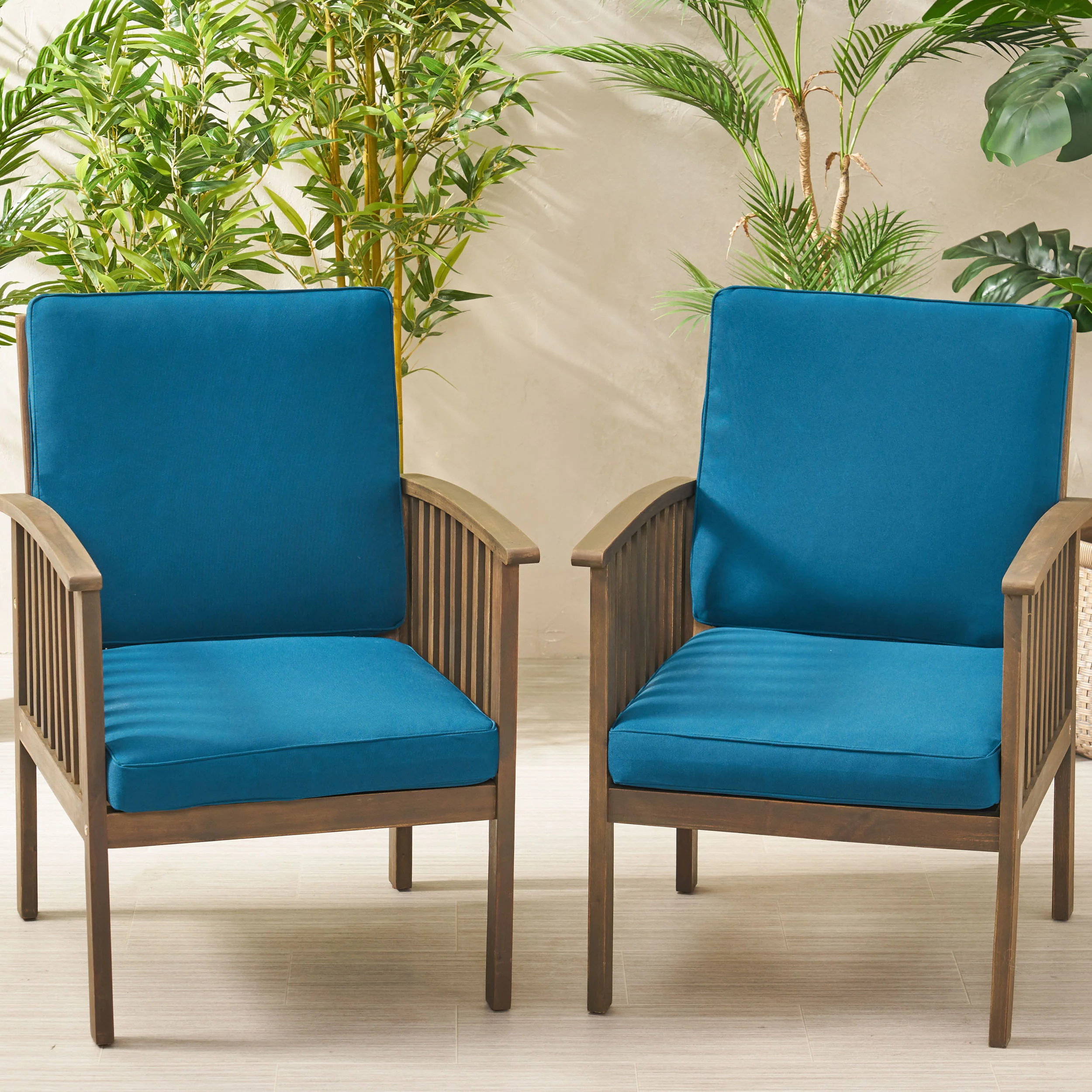 Eydan Outdoor Water Resistant Fabric Club Chair Cushions (Set of 2) - furnishings