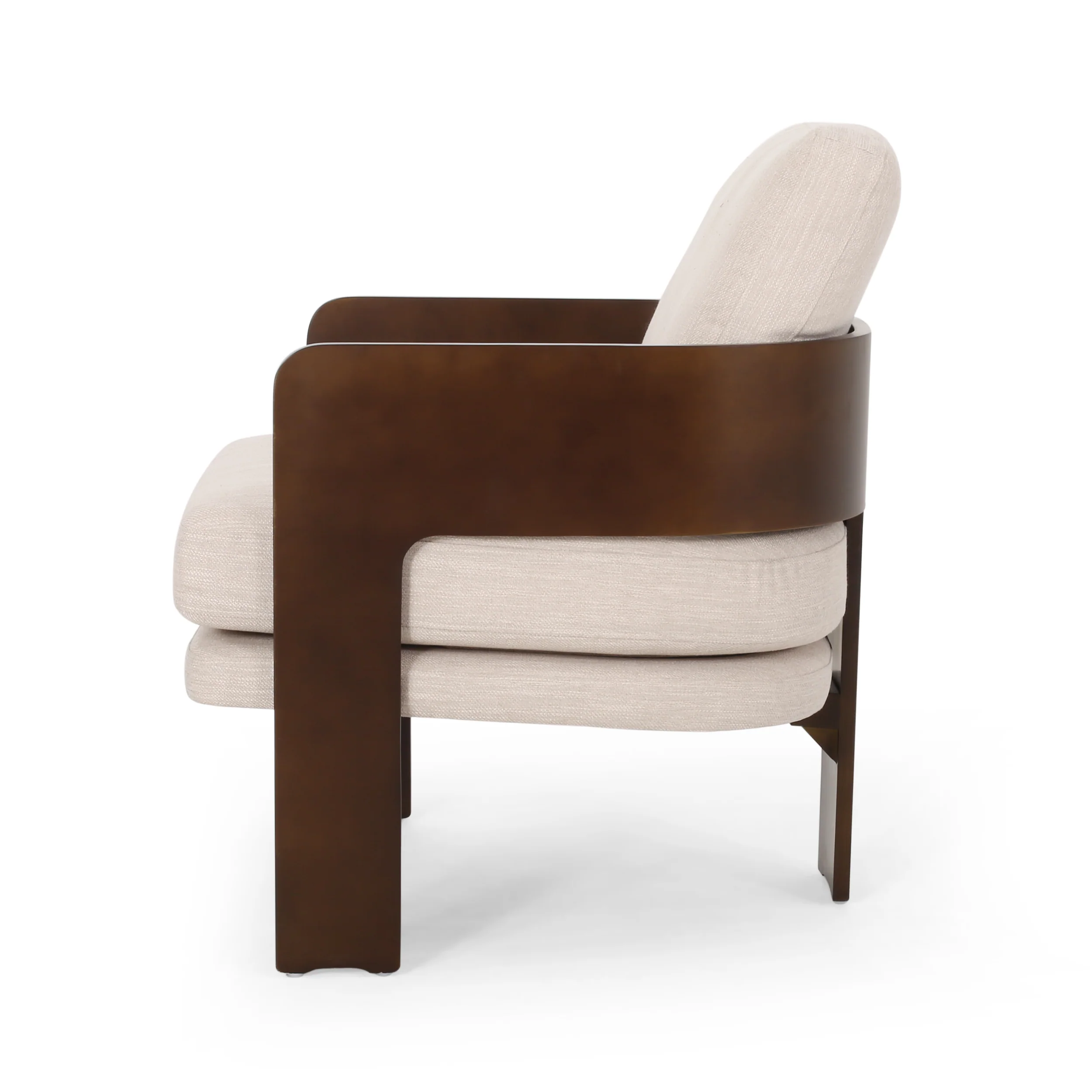 Grover Mid-Century Modern Fabric Bentwood Accent Chair - furnishings