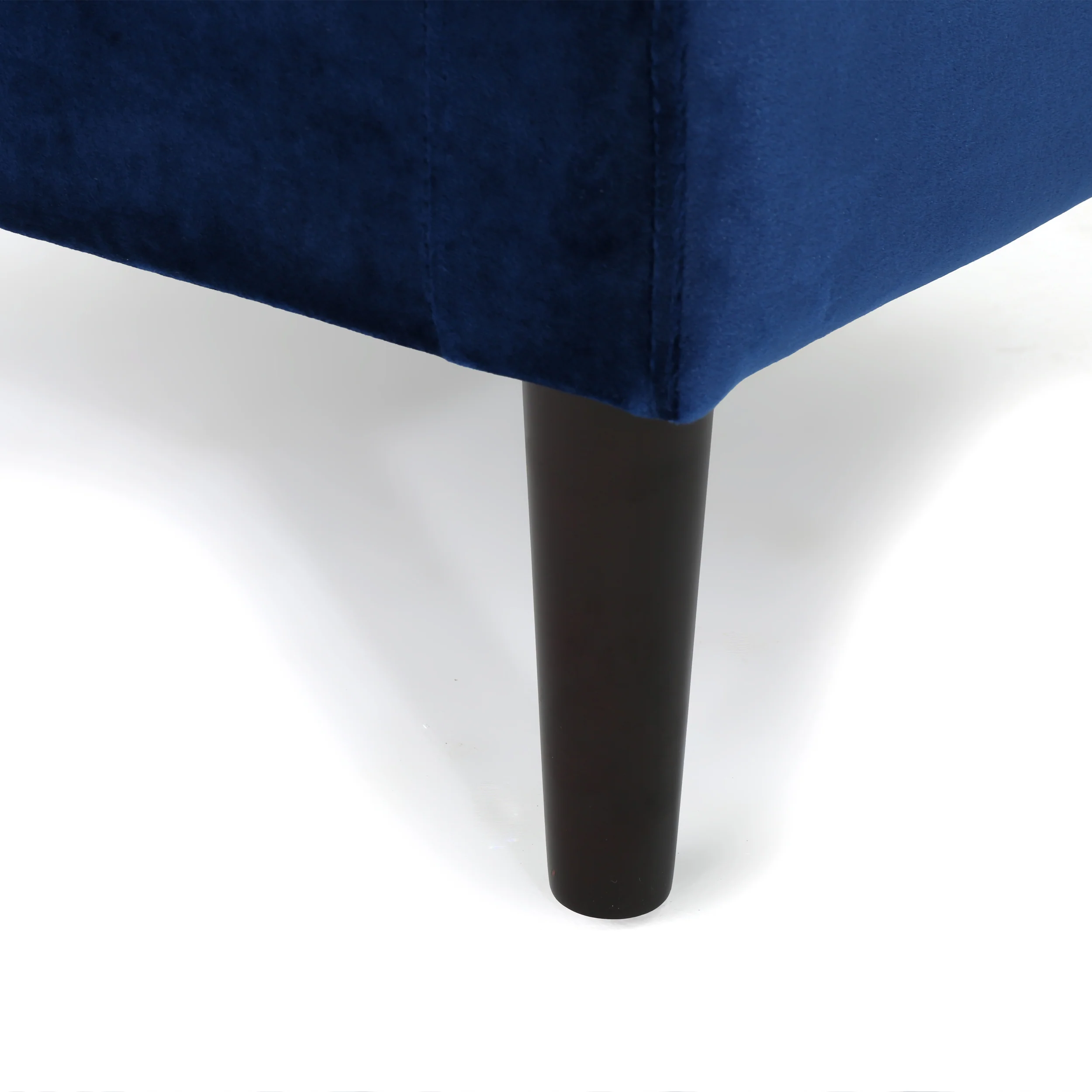 Kalani Modern Glam Button Tufted Diamond Stitch Velvet Ottoman With Tapered Legs - furnishings