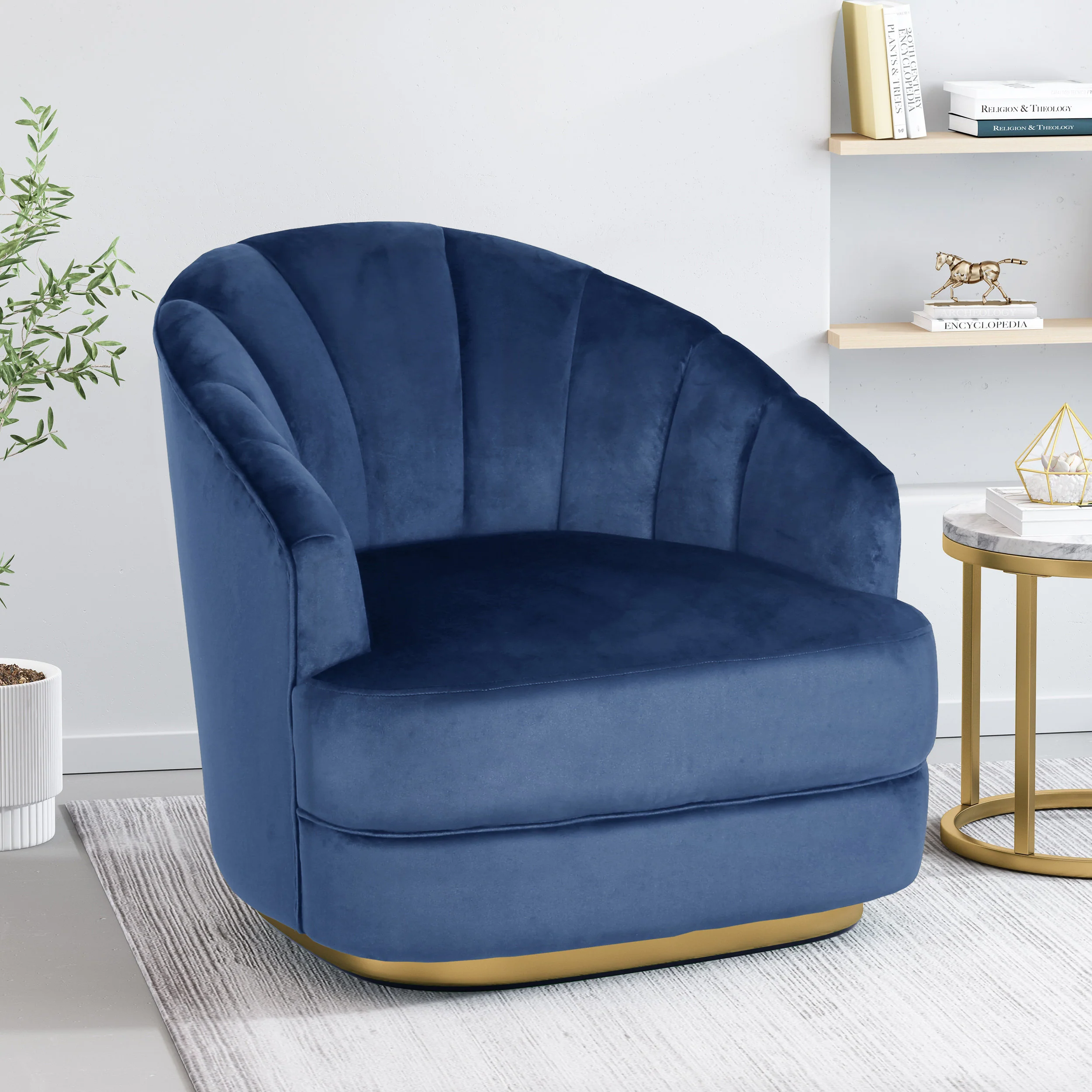 Caily Modern Glam Channel Stitch Velvet Club Chair - furnishings