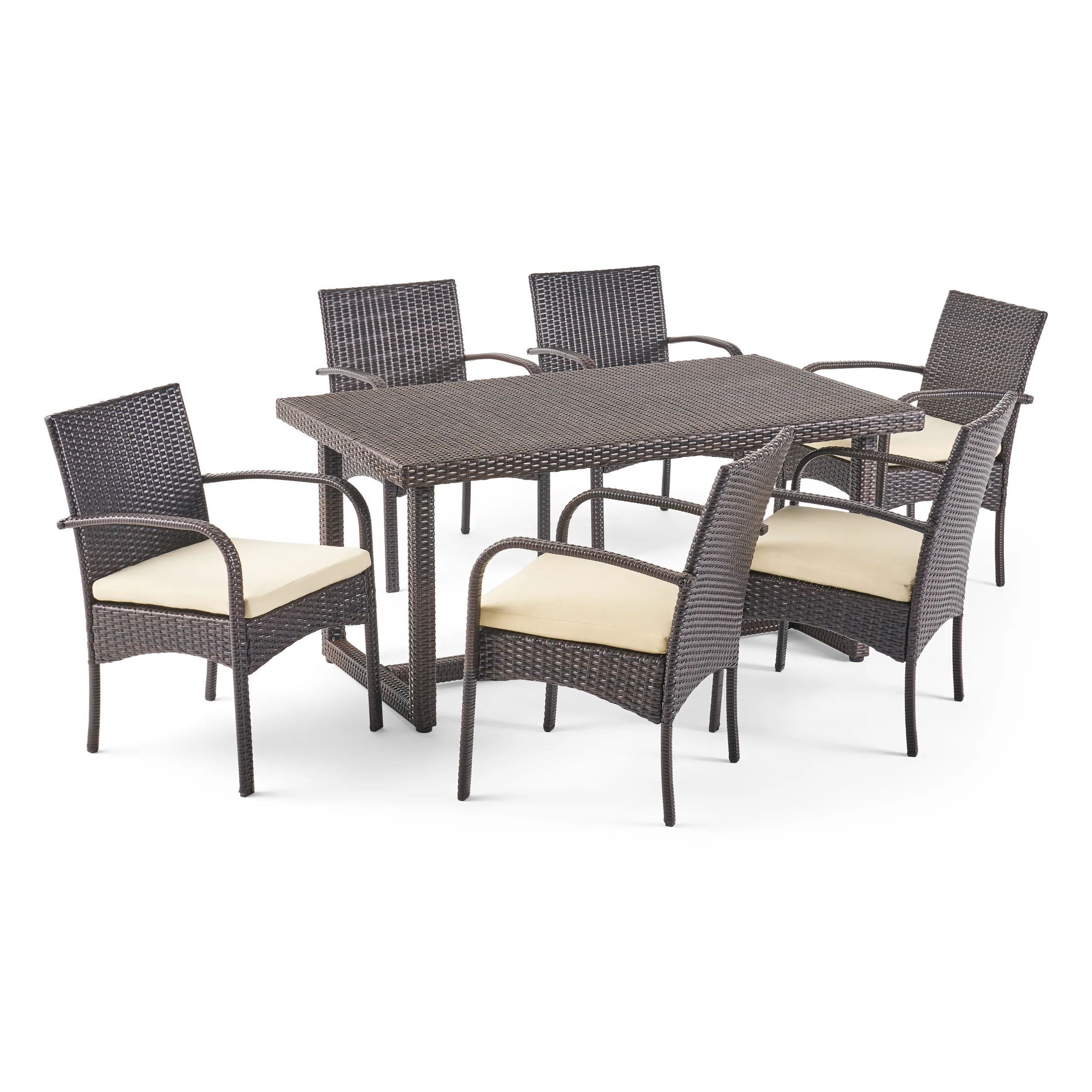 Acker Outdoor 7 Piece Wicker Dining Set - furnishings