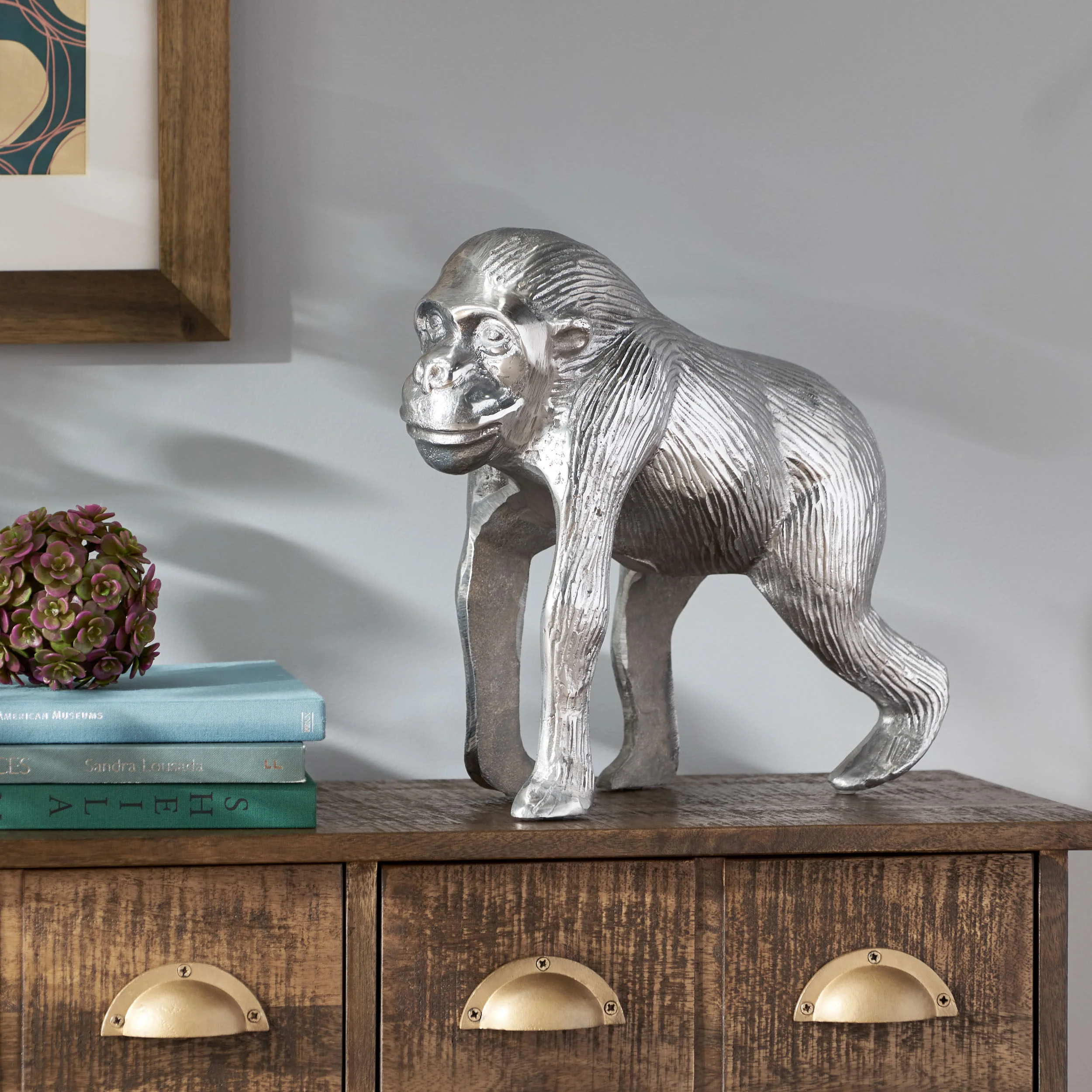 Porterdale Handcrafted Aluminum Decorative Ape Figurine - furnishings